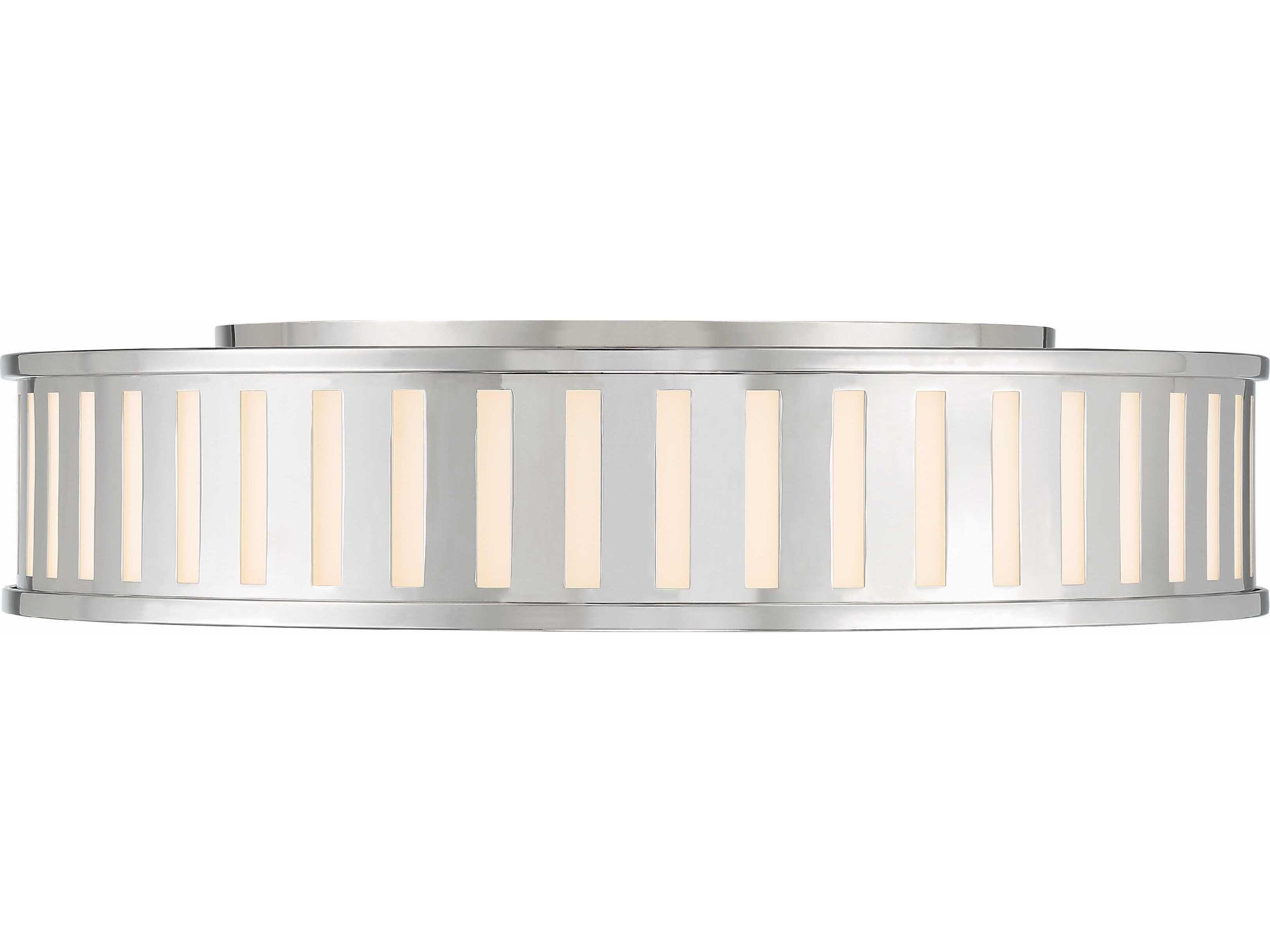 Crystorama Kendal 4-Light Polished Nickel Glass Drum Flush Mount