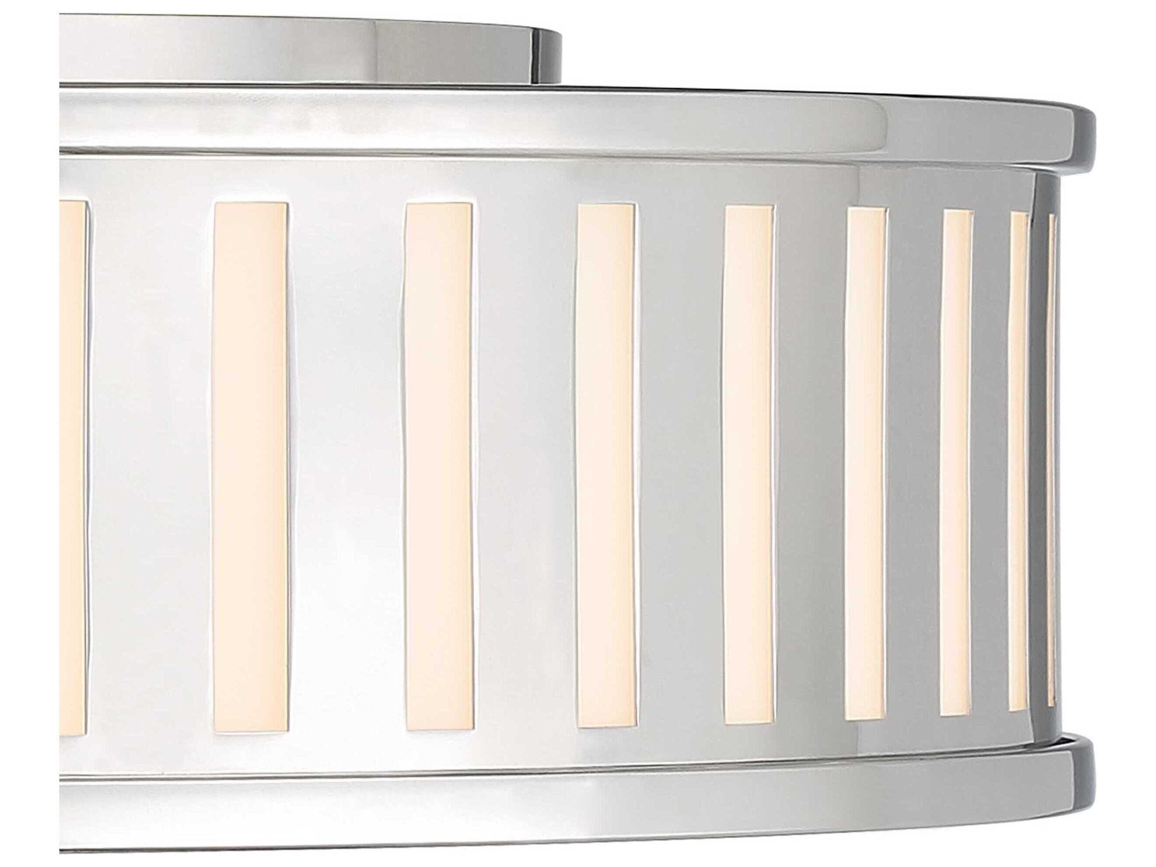 Crystorama Kendal 4-Light Polished Nickel Glass Drum Flush Mount