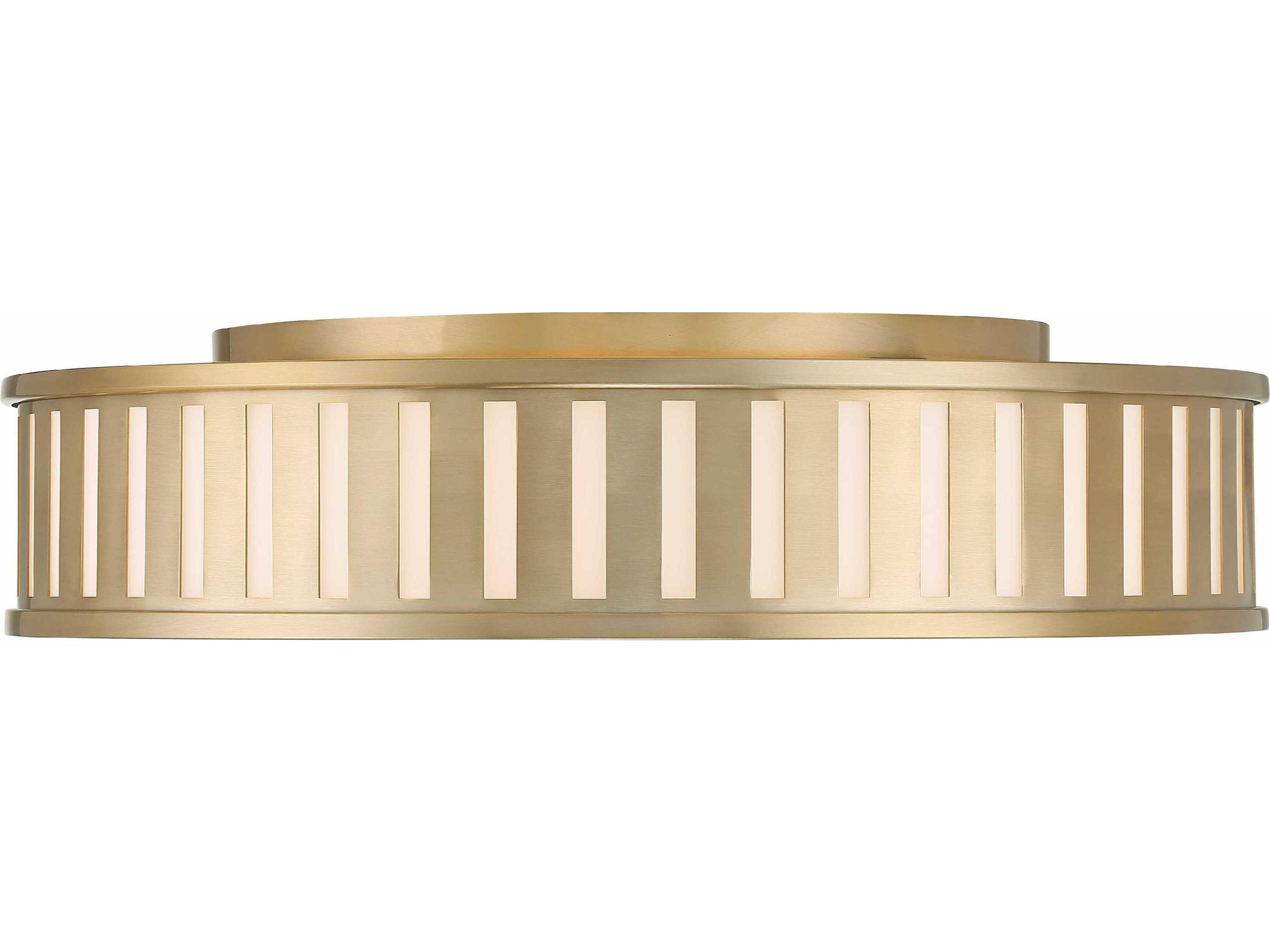 Crystorama Kendal 4-Light Vibrant Gold Glass Drum Flush Mount