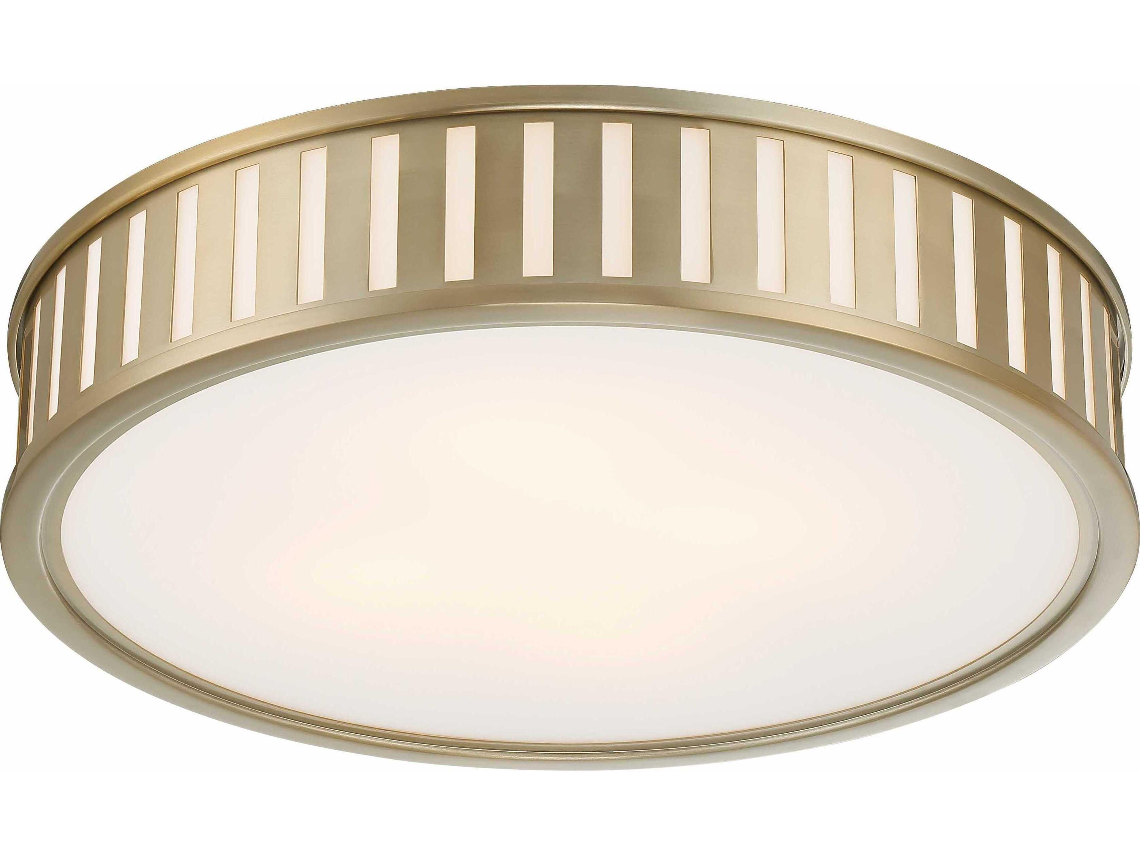 Crystorama Kendal 4-Light Vibrant Gold Glass Drum Flush Mount