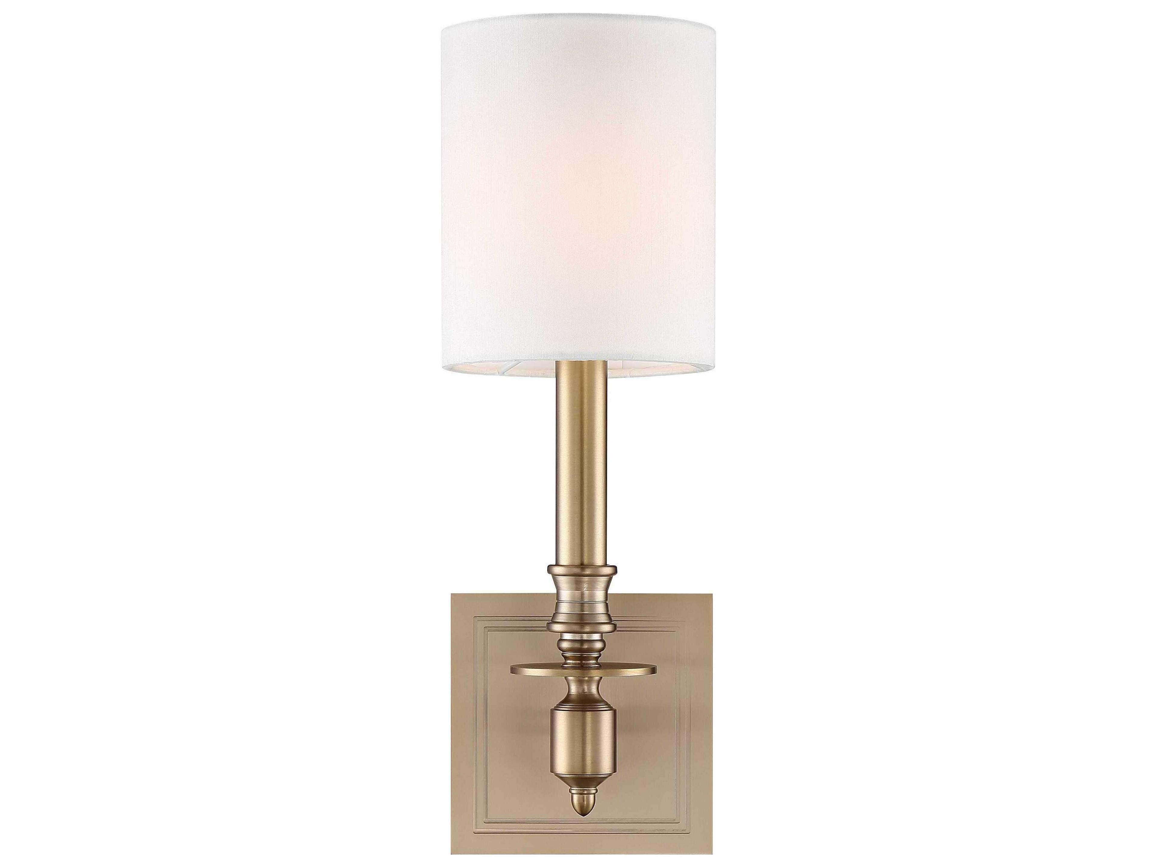 Lloyd 1-Light Aged Brass White Wall Sconce
