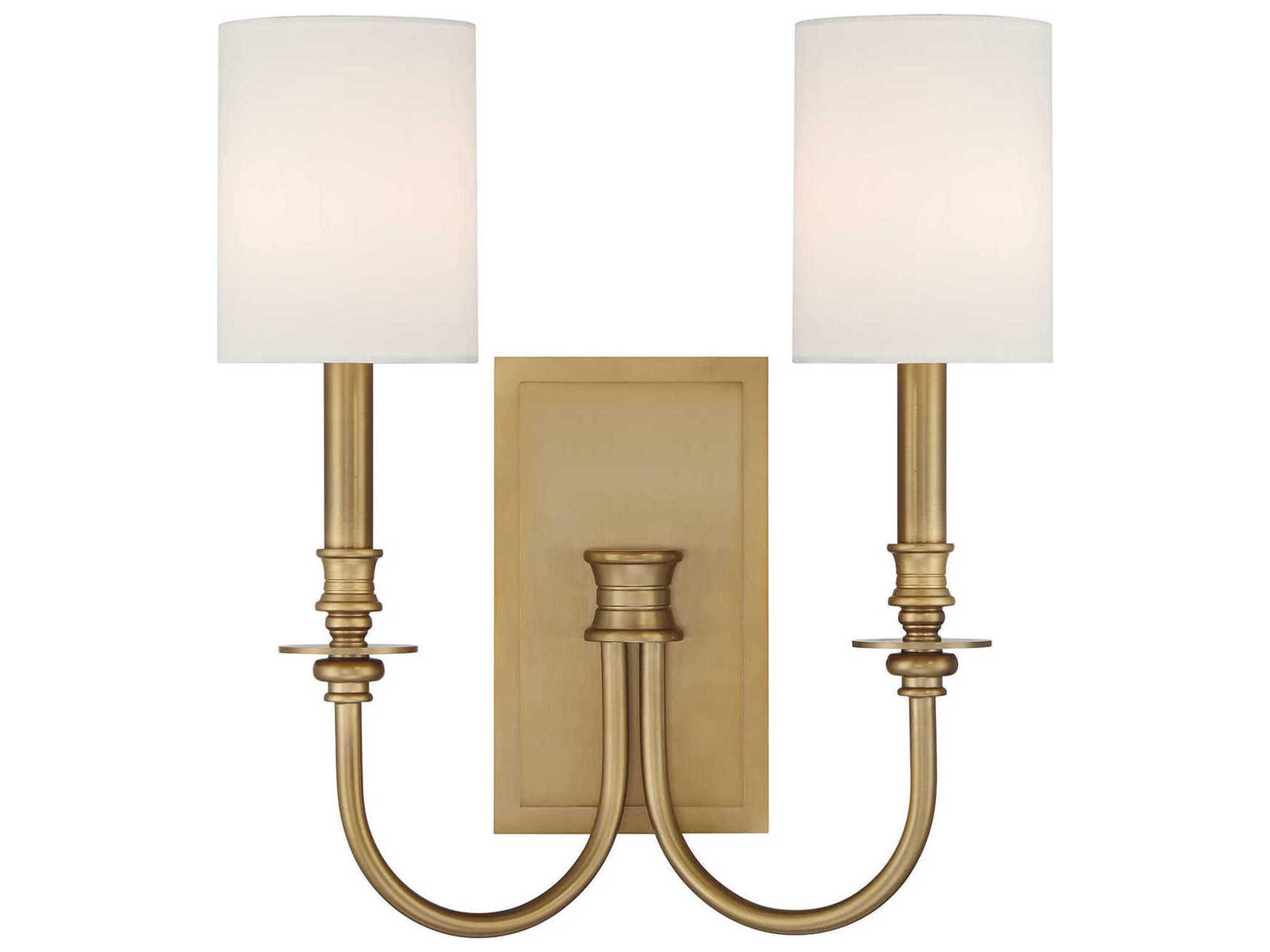Crystorama Lloyd 2-Light Aged Brass Traditional Wall Sconce
