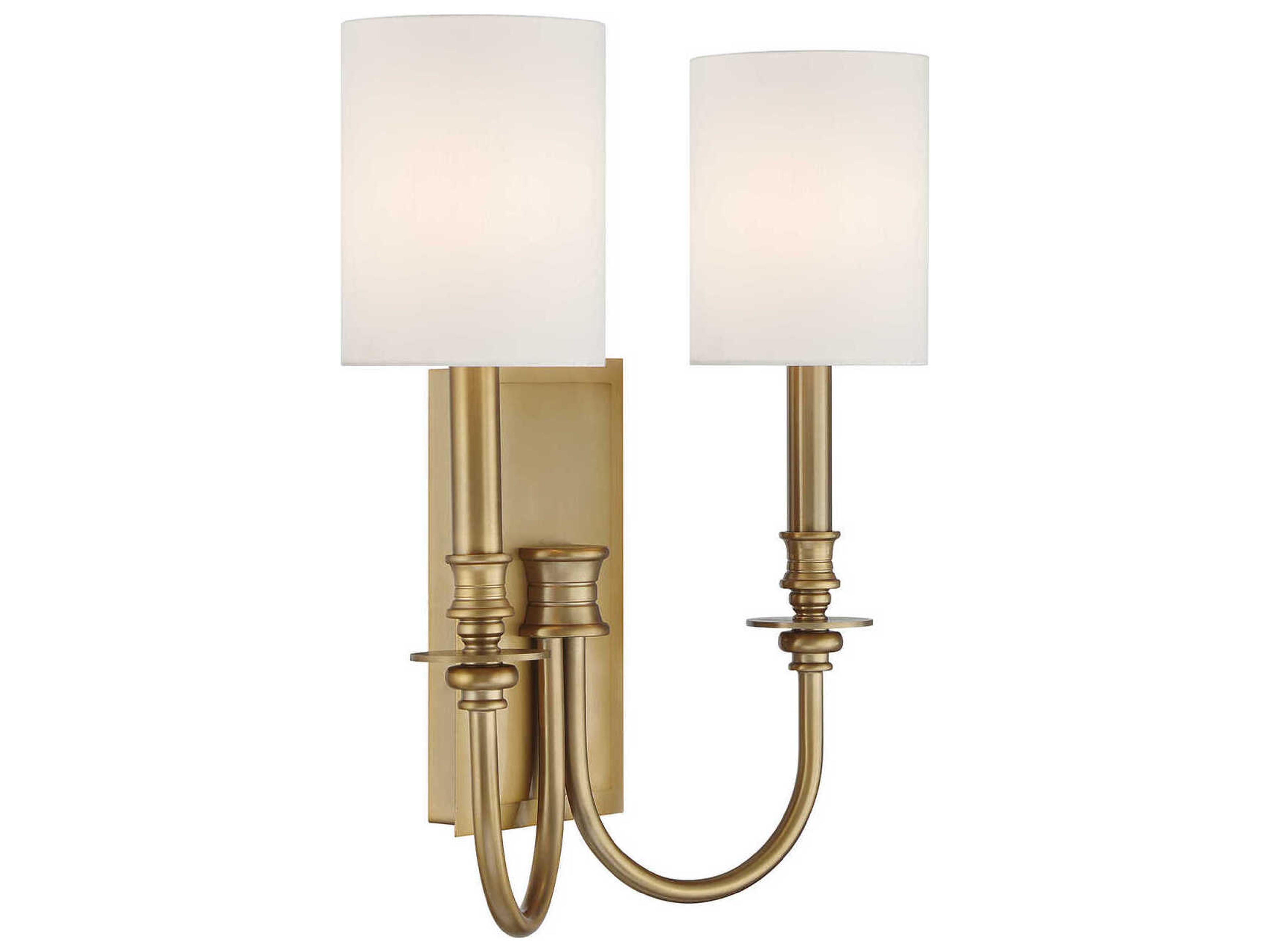 Crystorama Lloyd 2-Light Aged Brass Traditional Wall Sconce