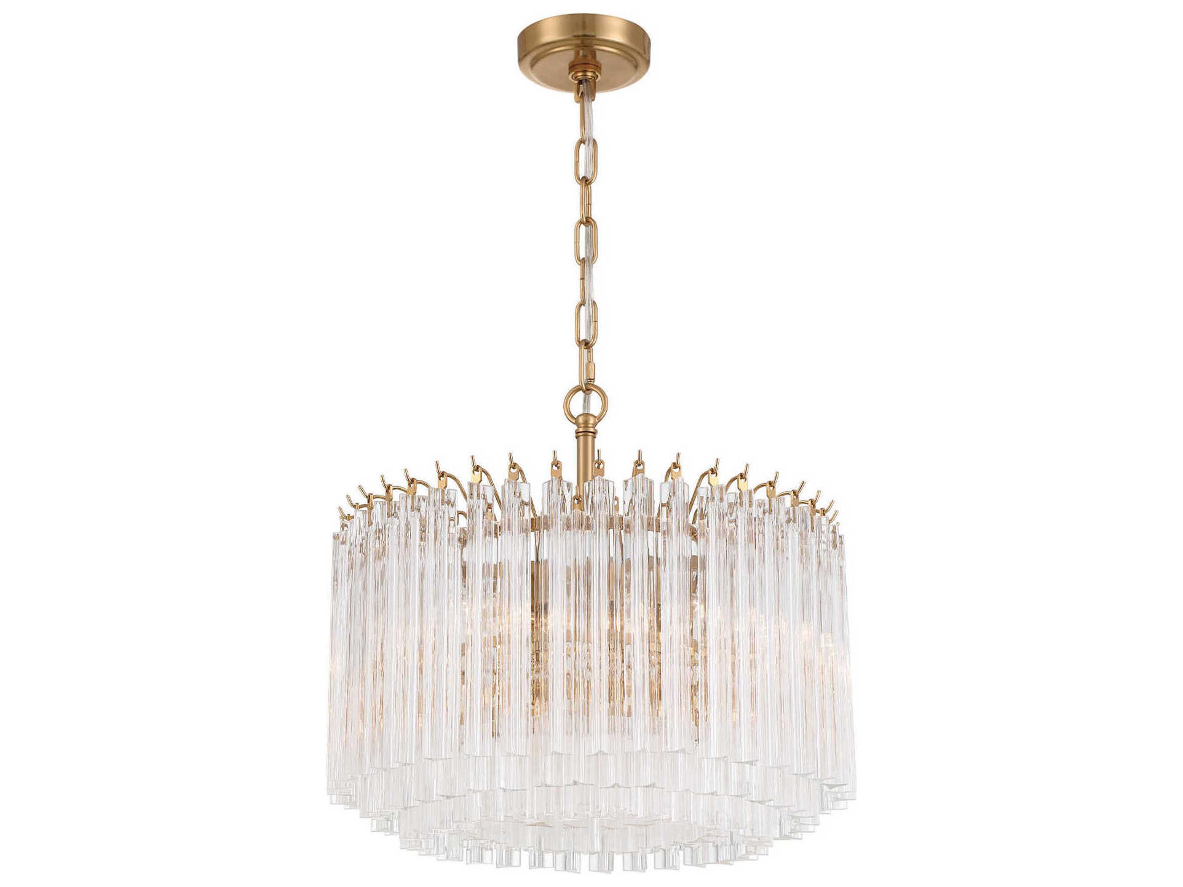 Lofton 5-Light Aged Brass Candelabra Chandelier