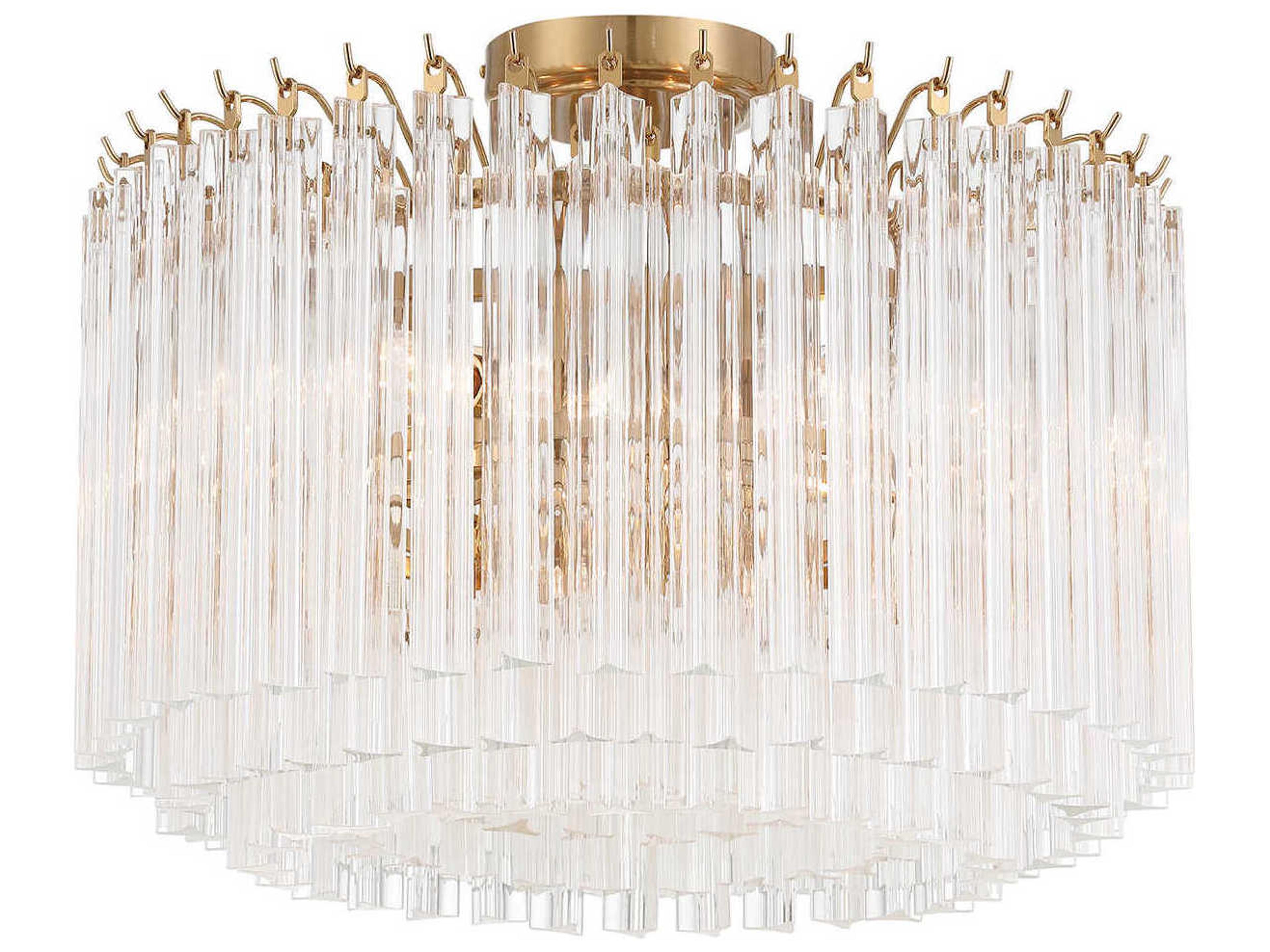Lofton 5-Light Aged Brass Semi Flush Mount