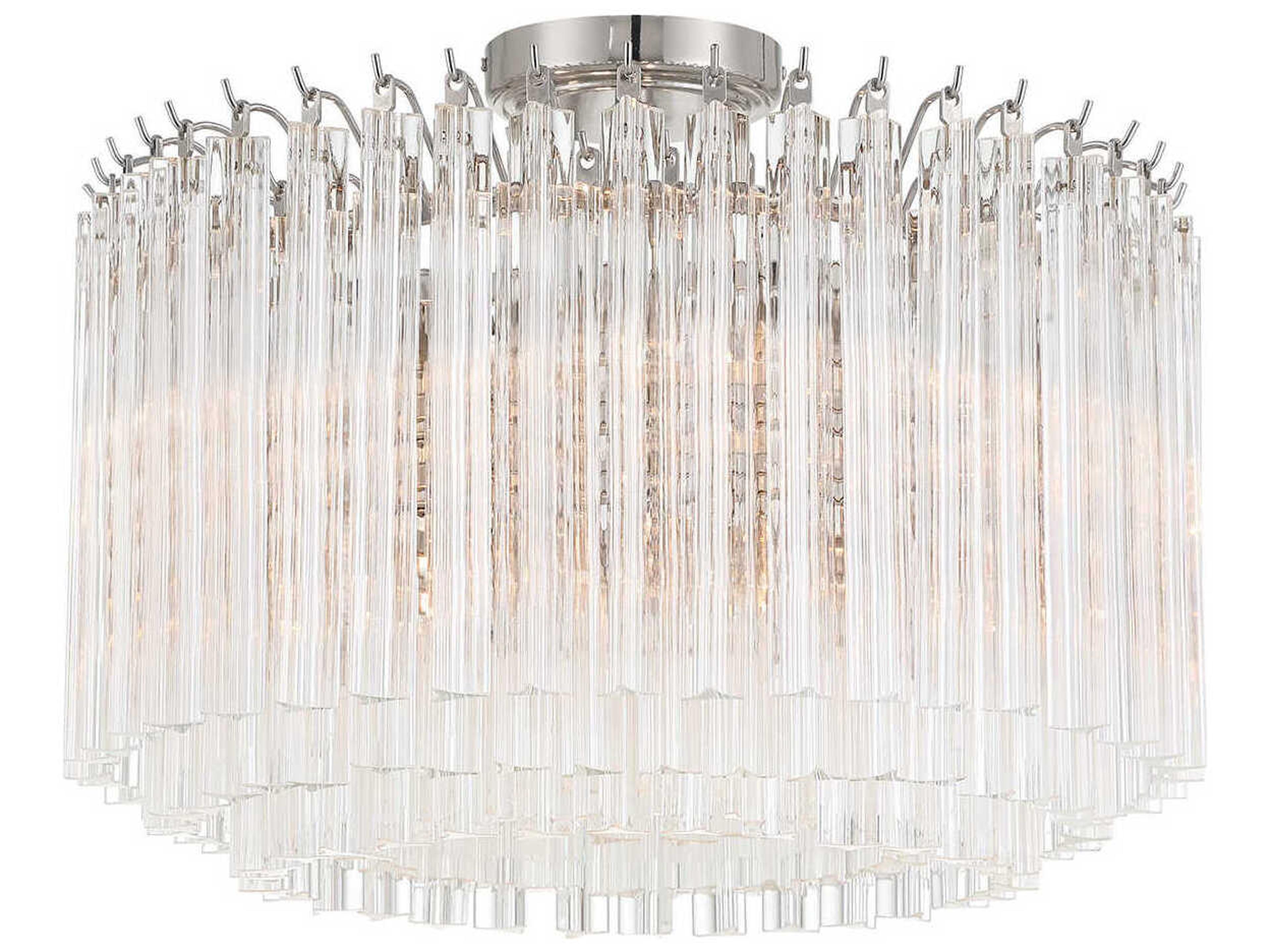 Lofton 5-Light Polished Nickel Semi Flush Mount