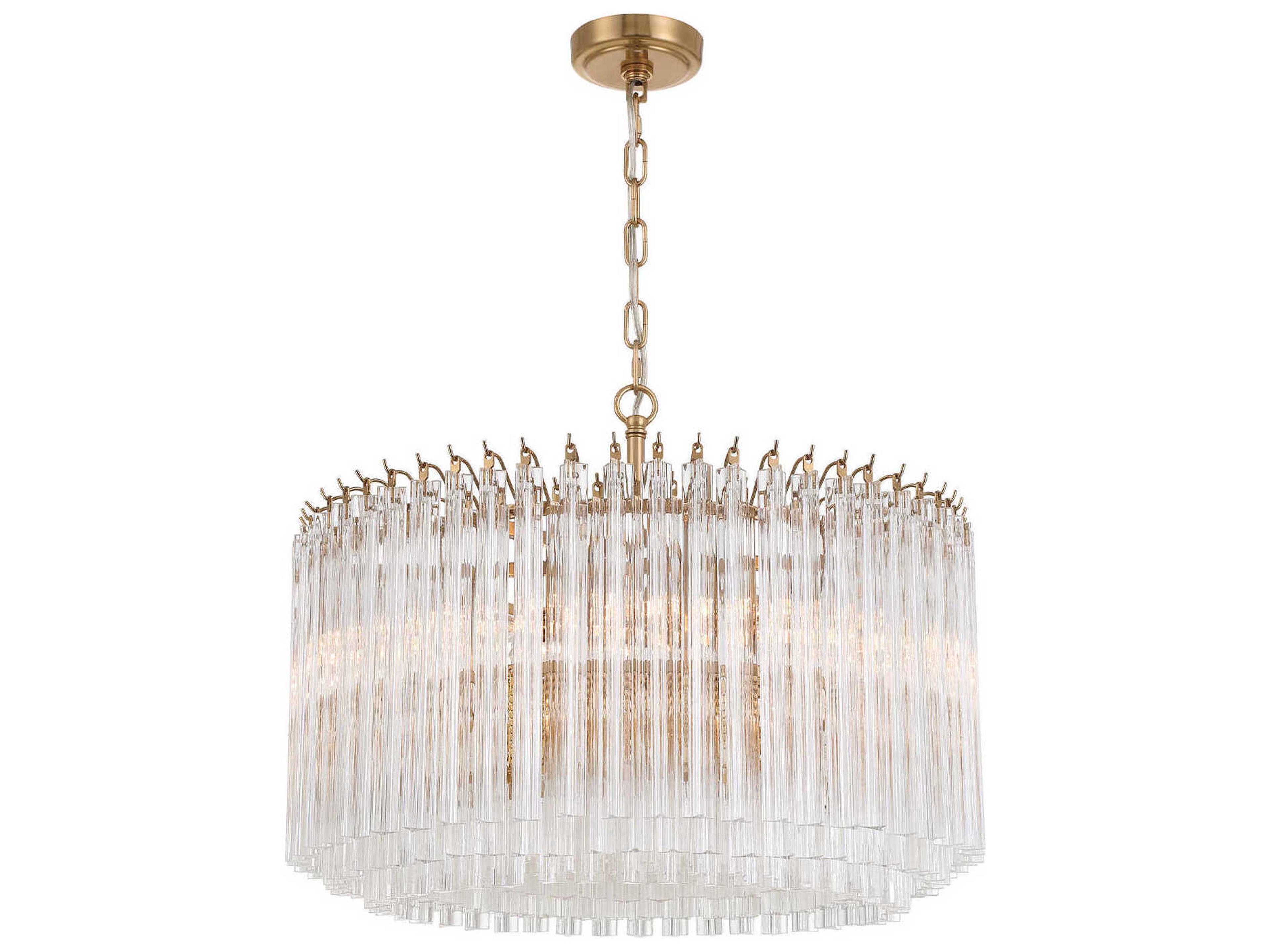 Lofton 7-Light Aged Brass Candelabra Chandelier