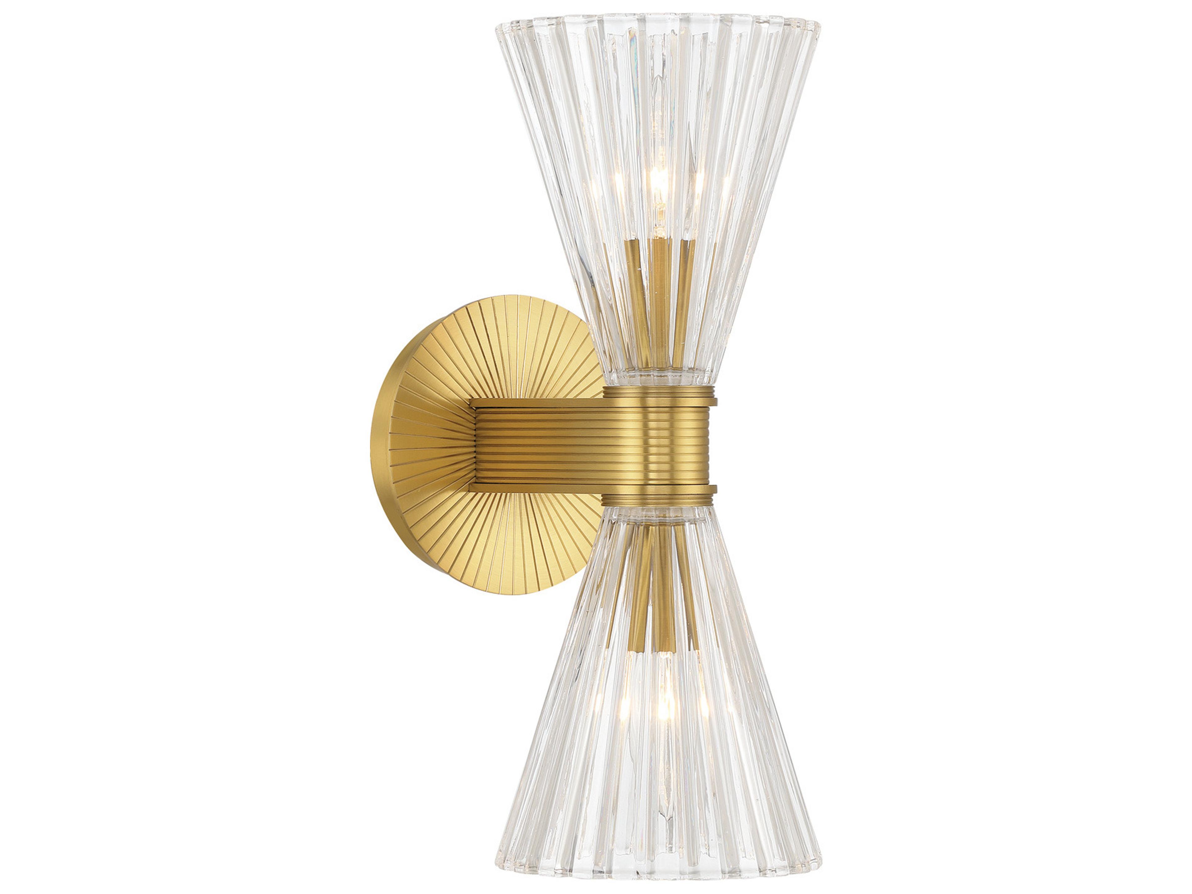 Lotus 2-Light Gold Wall Sconce