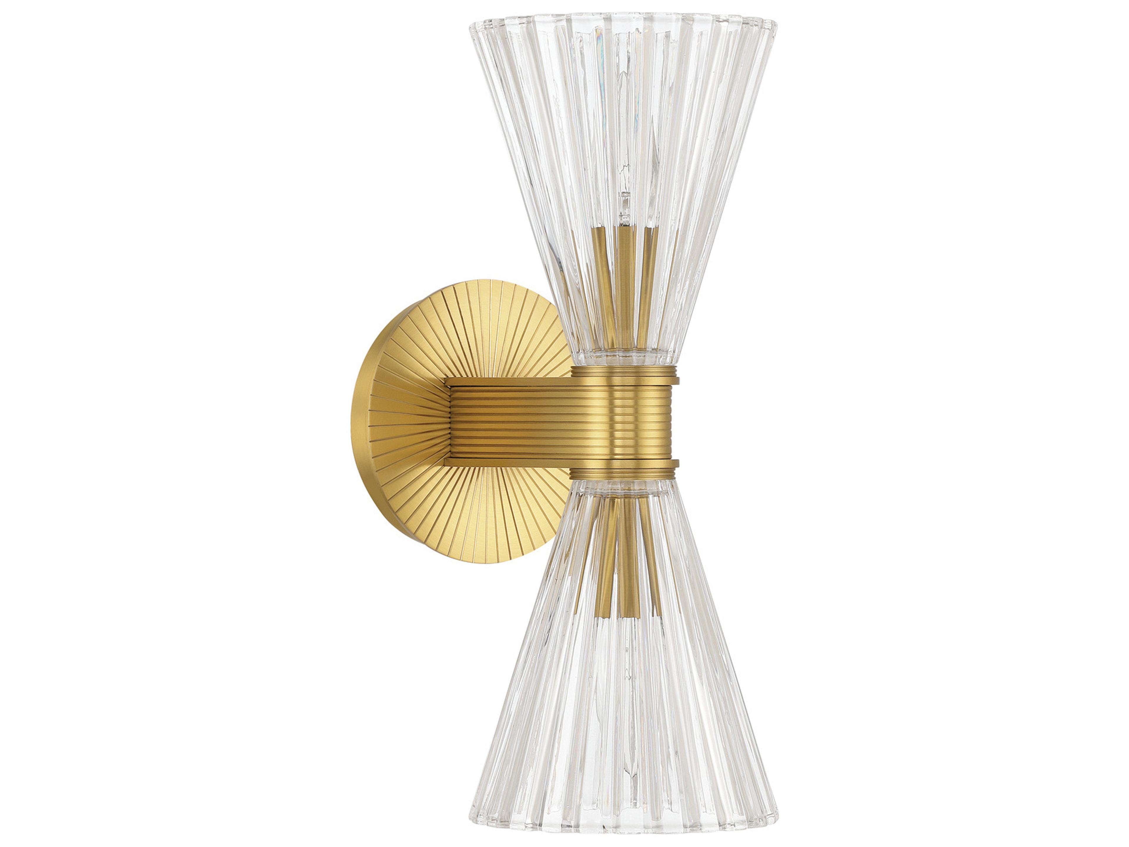 Crystorama Lotus 2-Light Gold Wall Sconce
