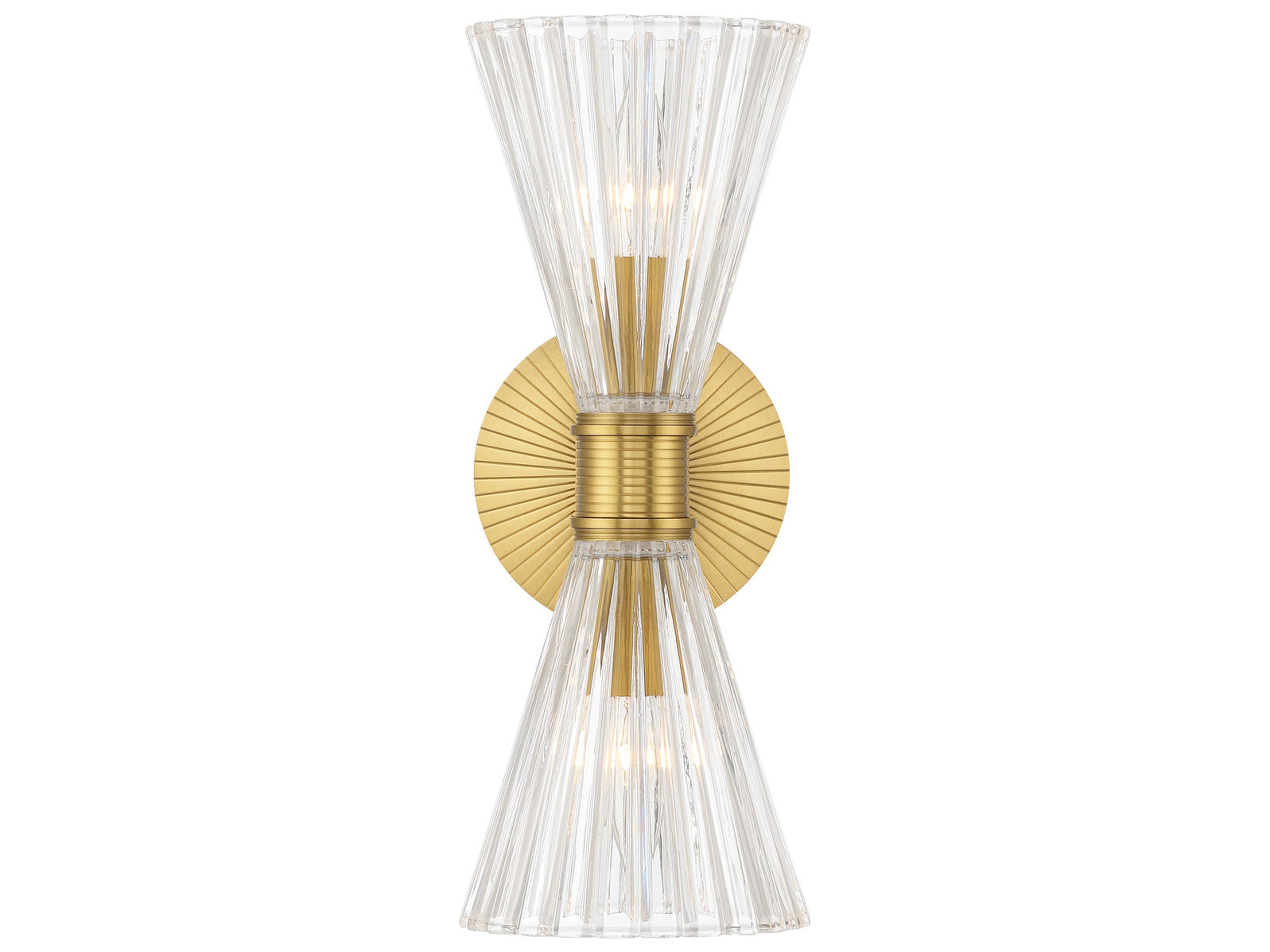 Crystorama Lotus 2-Light Gold Wall Sconce