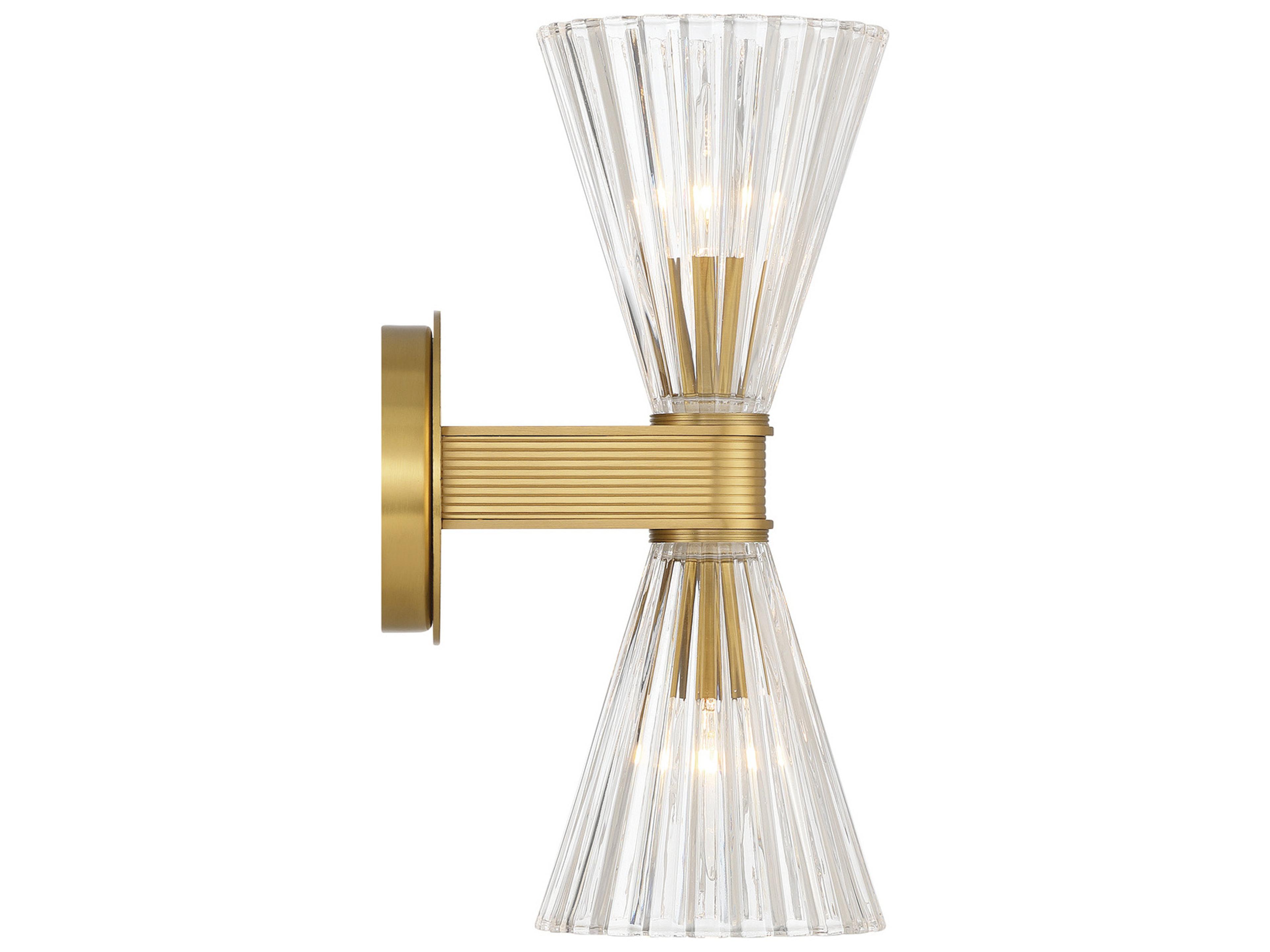 Crystorama Lotus 2-Light Gold Wall Sconce
