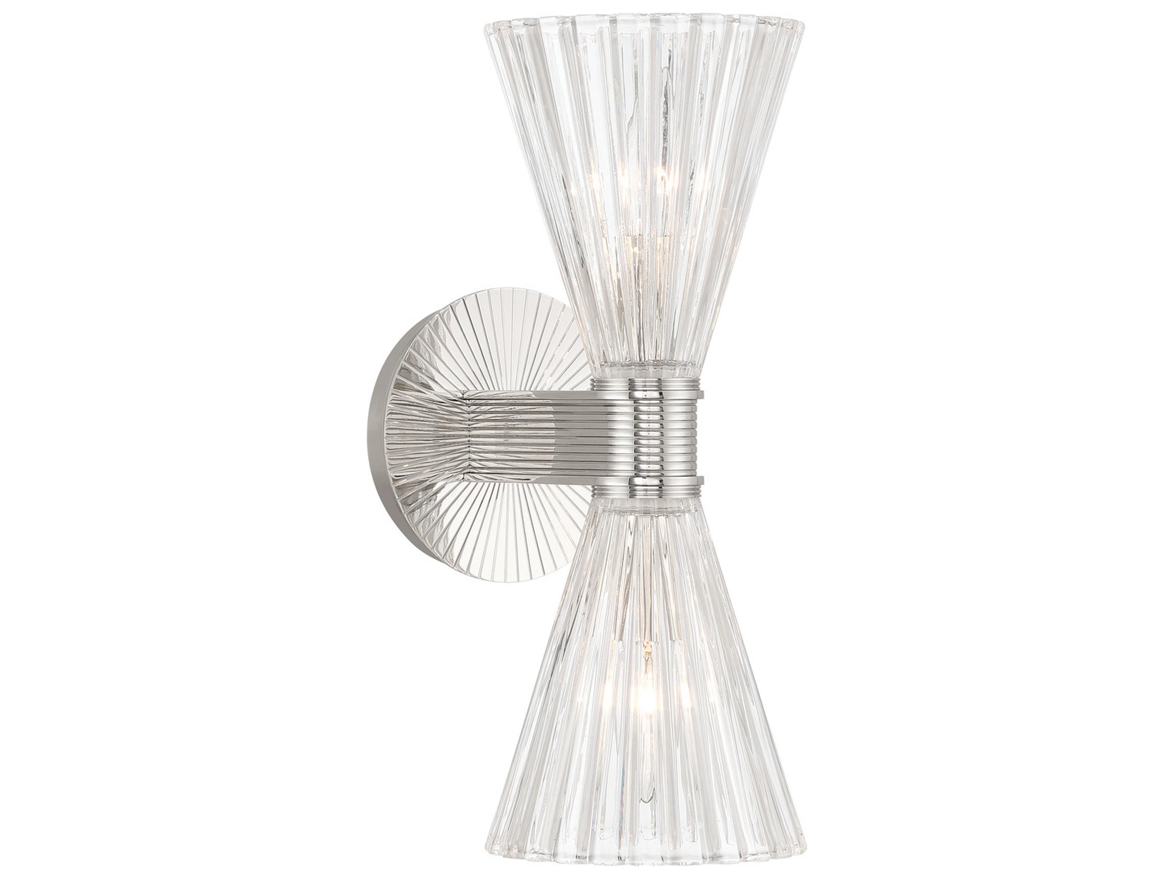 Lotus 2-Light Silver Wall Sconce