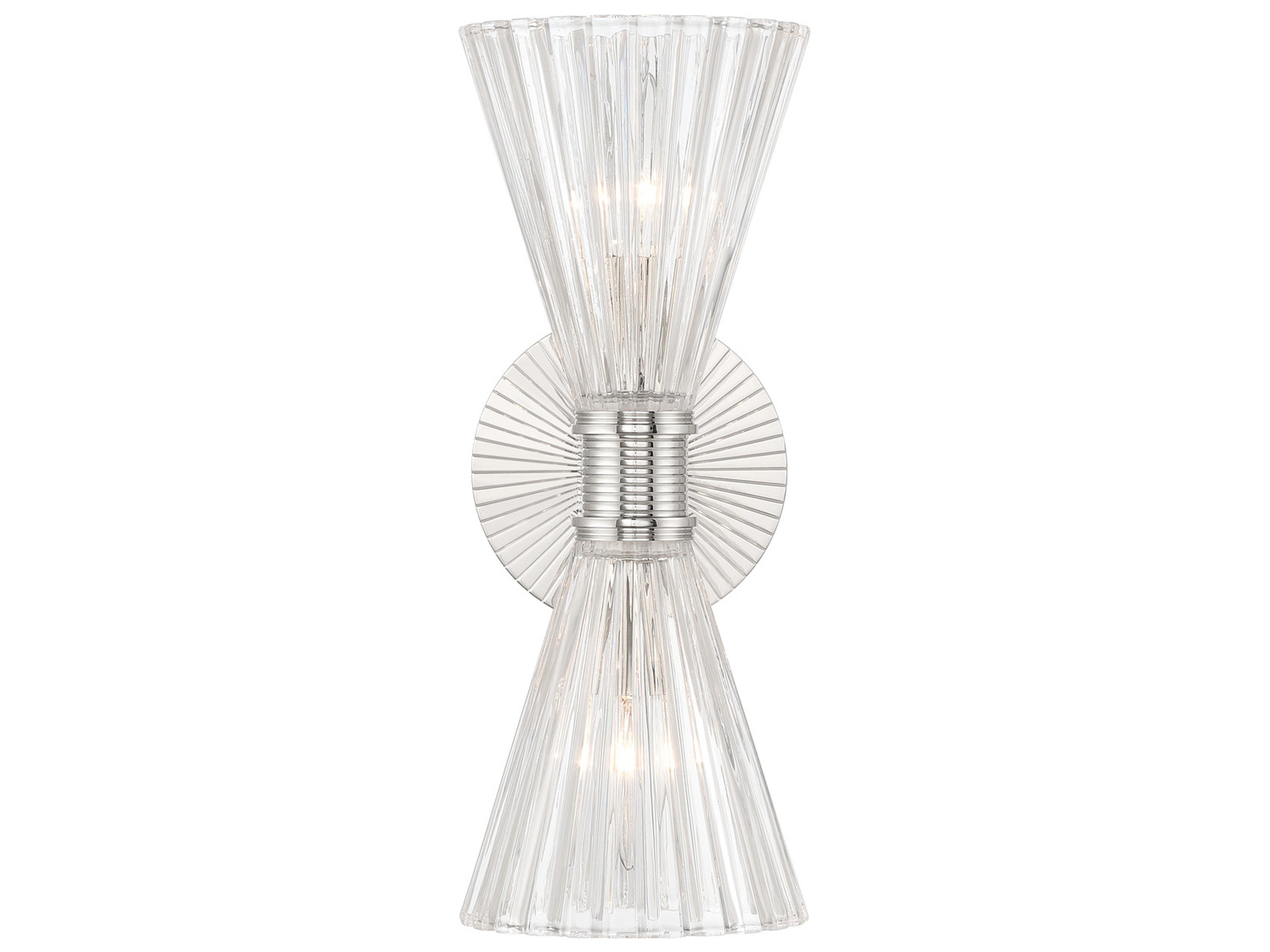 Crystorama Lotus 2-Light Silver Wall Sconce