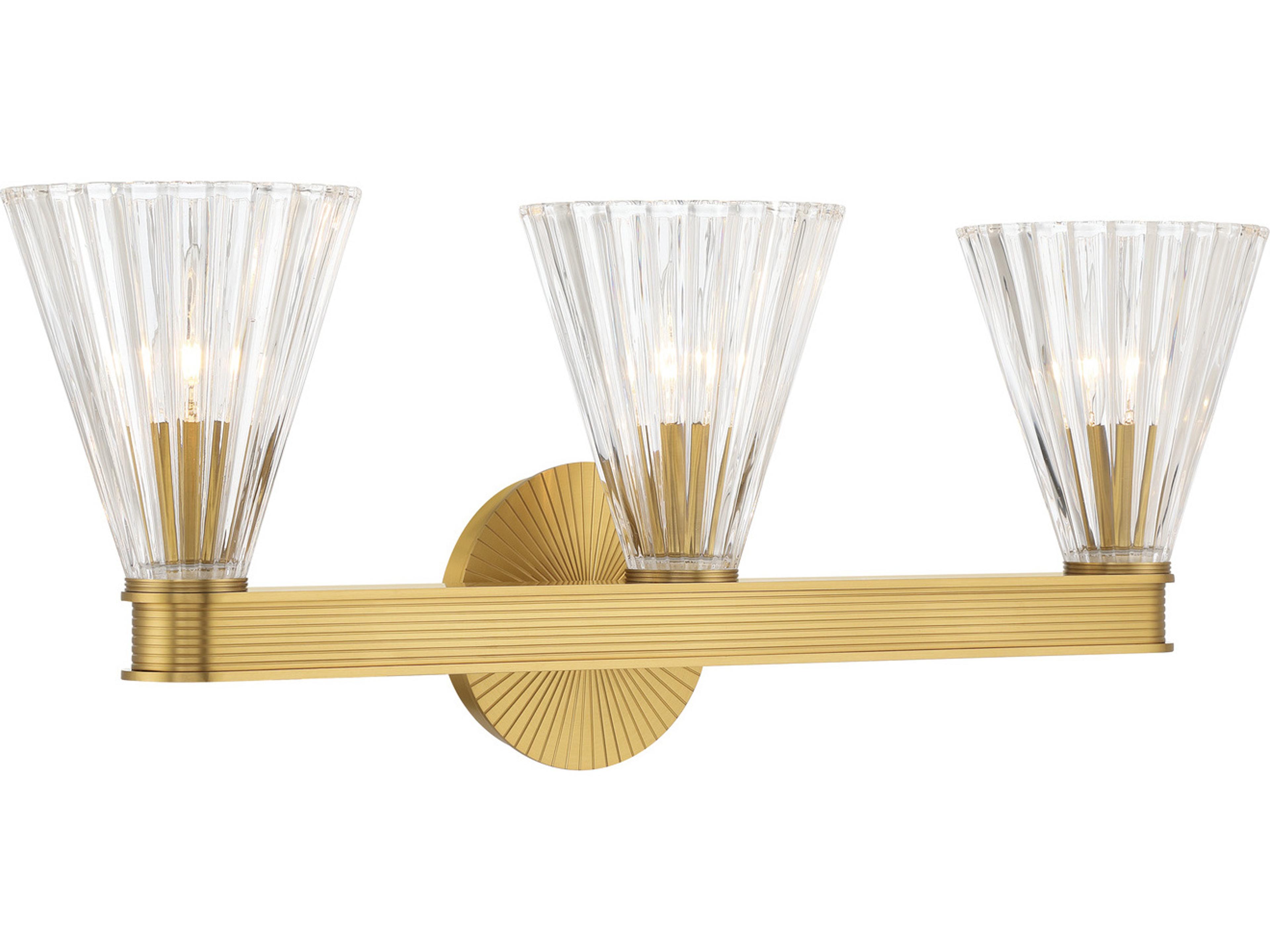Crystorama Lotus 3-Light Gold Vanity Light