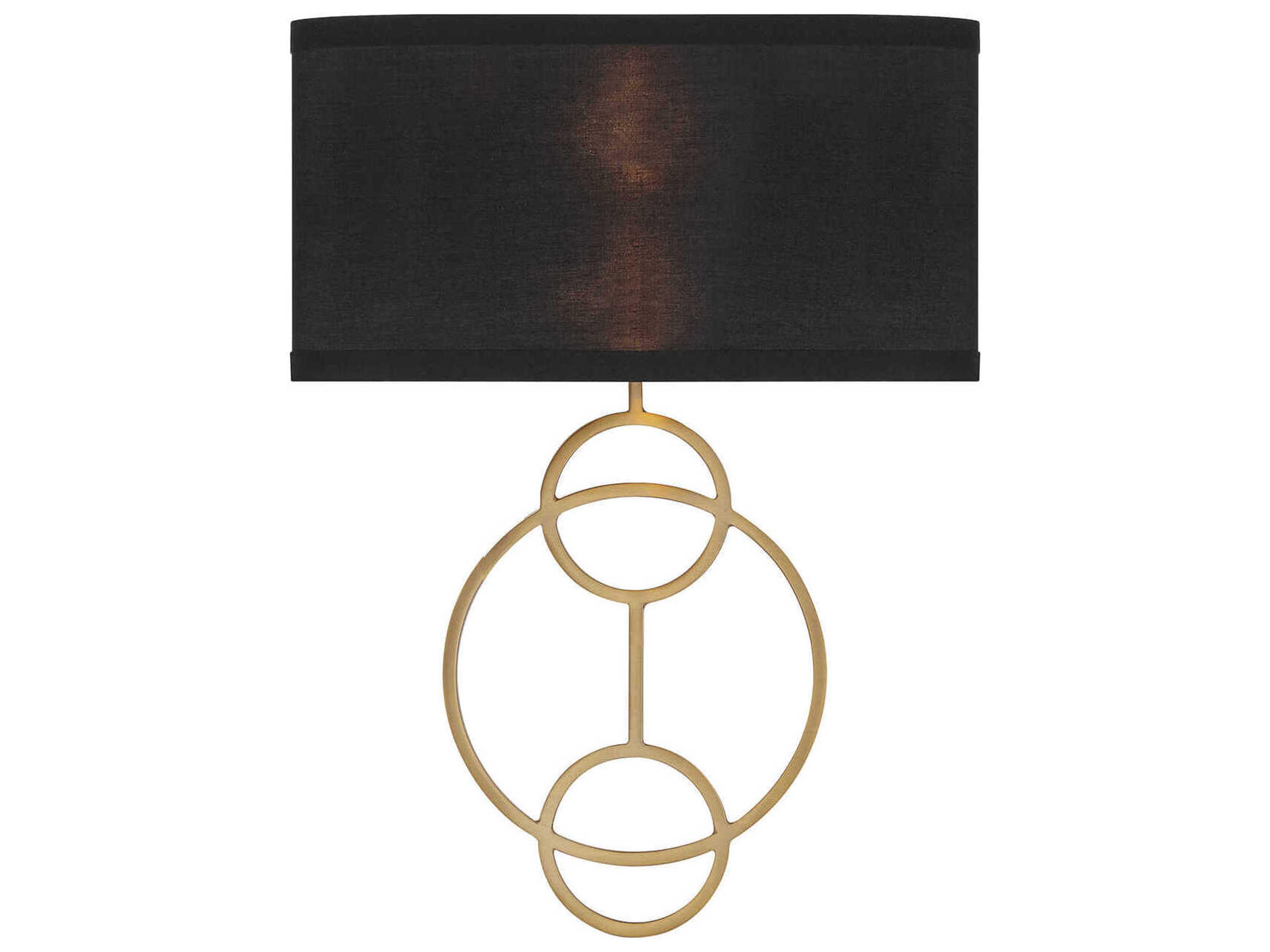 Laurel 2-Light Vibrant Gold Black Wall Sconce
