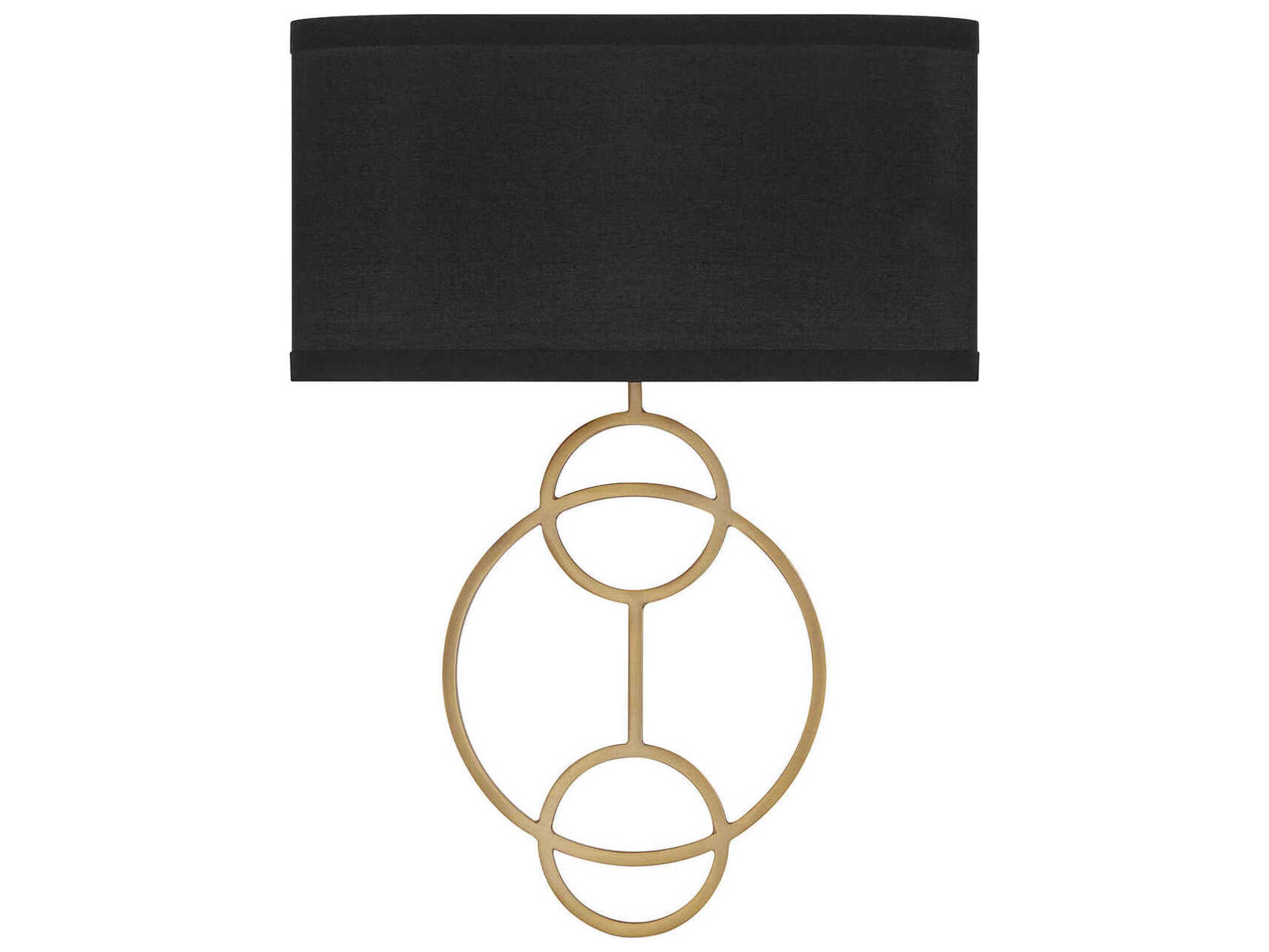 Crystorama Laurel 2-Light Vibrant Gold Black Wall Sconce