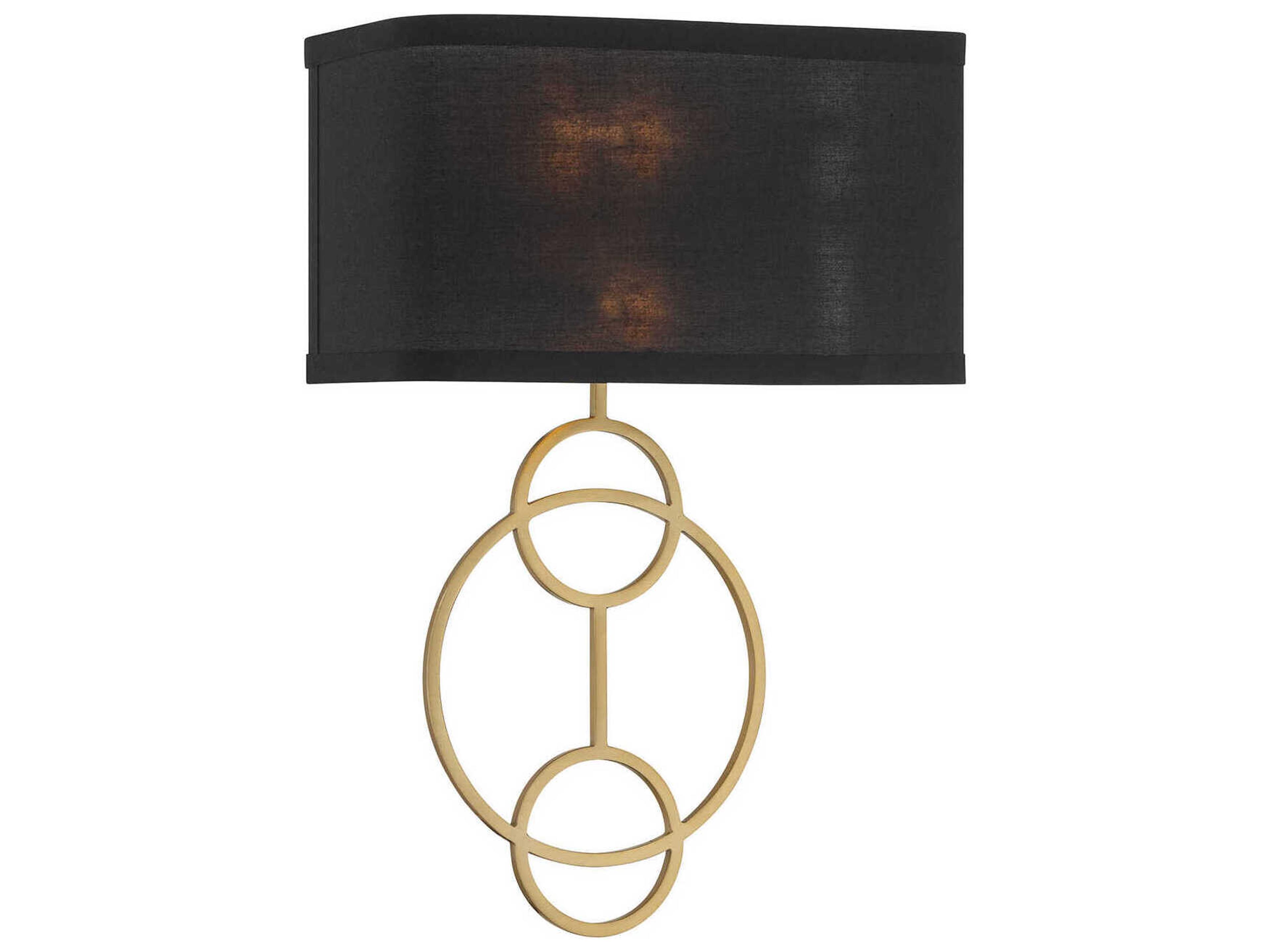 Crystorama Laurel 2-Light Vibrant Gold Black Wall Sconce