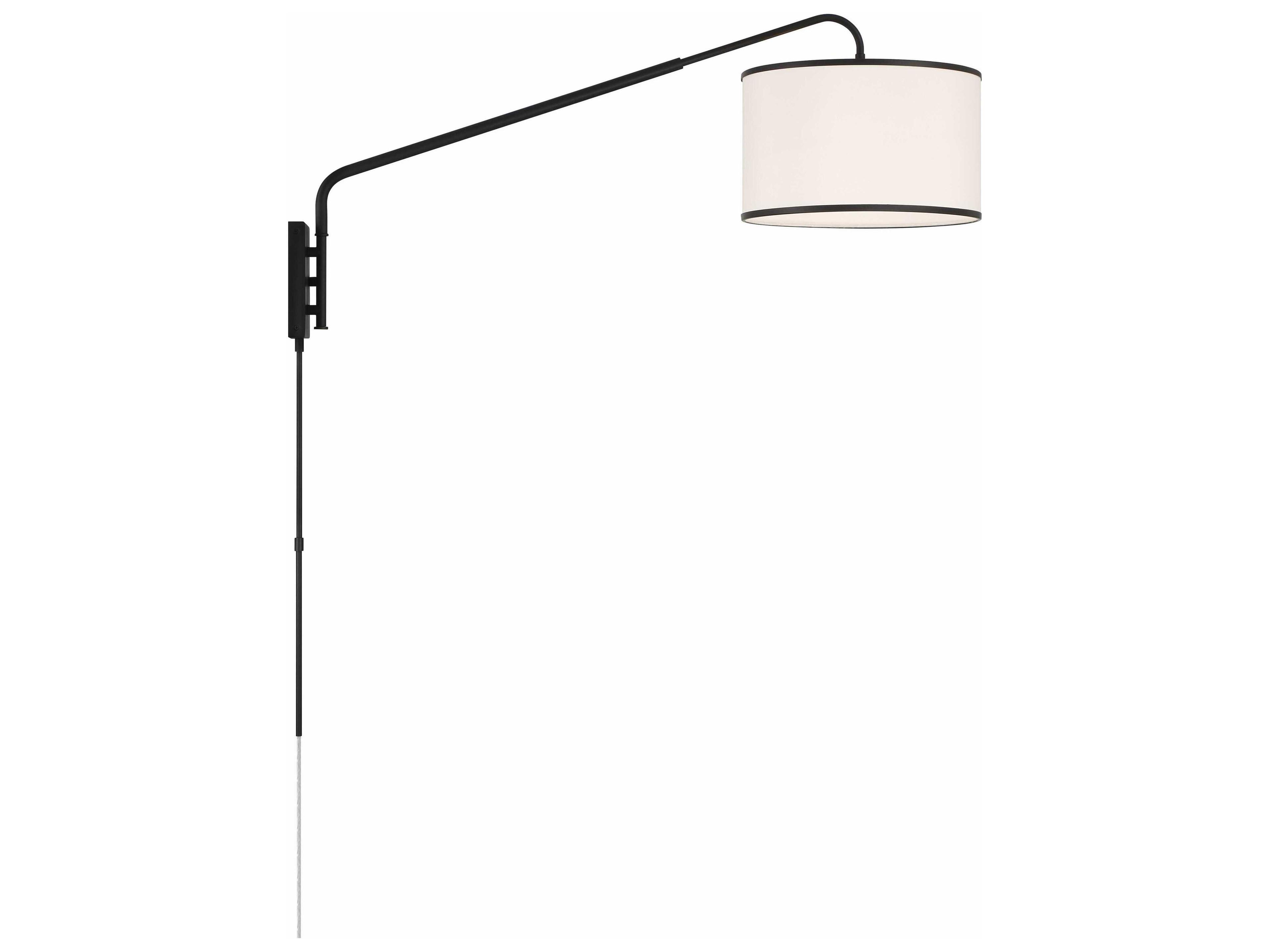 Crystorama Mallory 1-Light Matte Black Swing Wall Sconce
