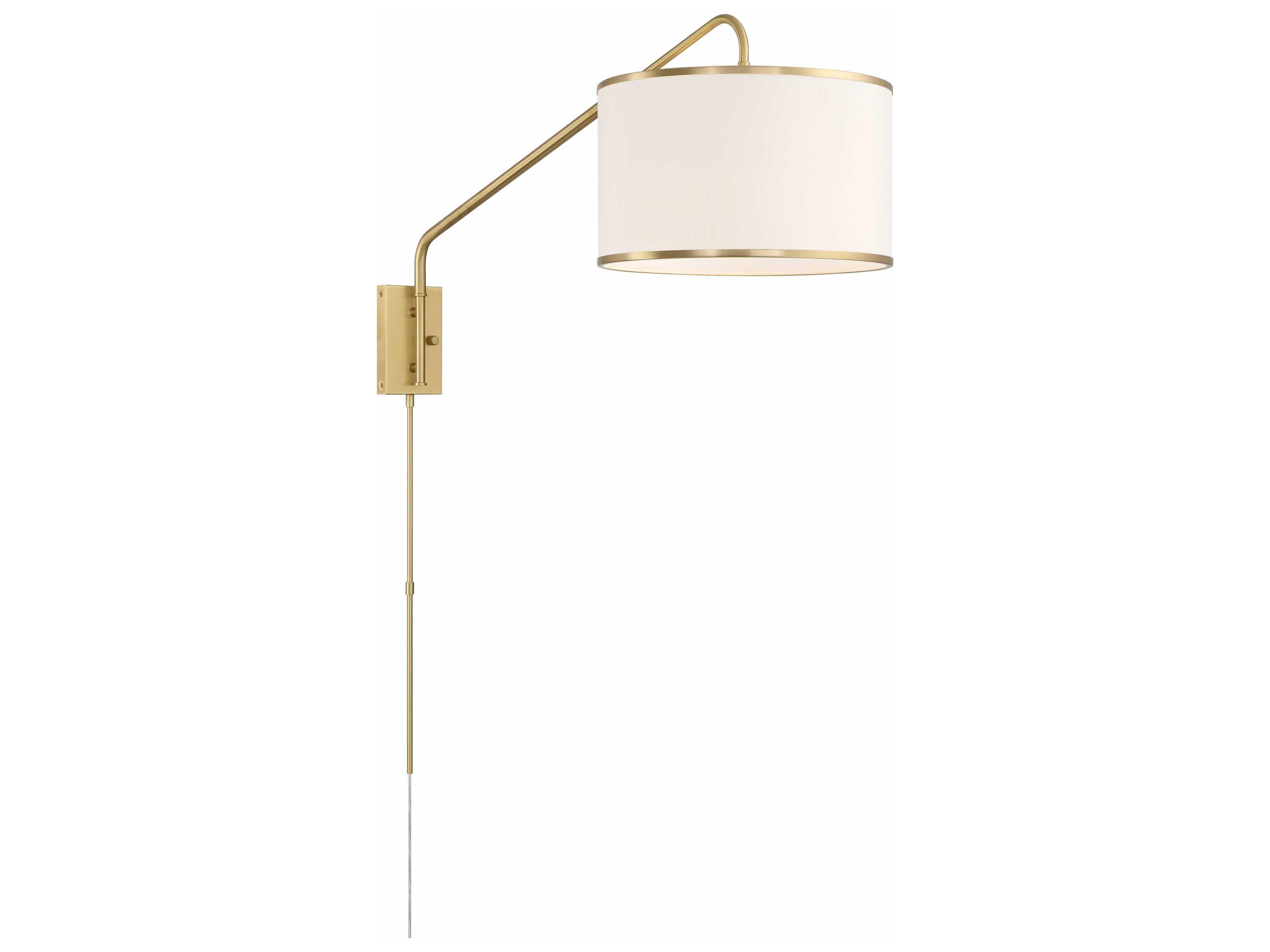 Crystorama Mallory 1-Light Soft Brass Swing Wall Sconce