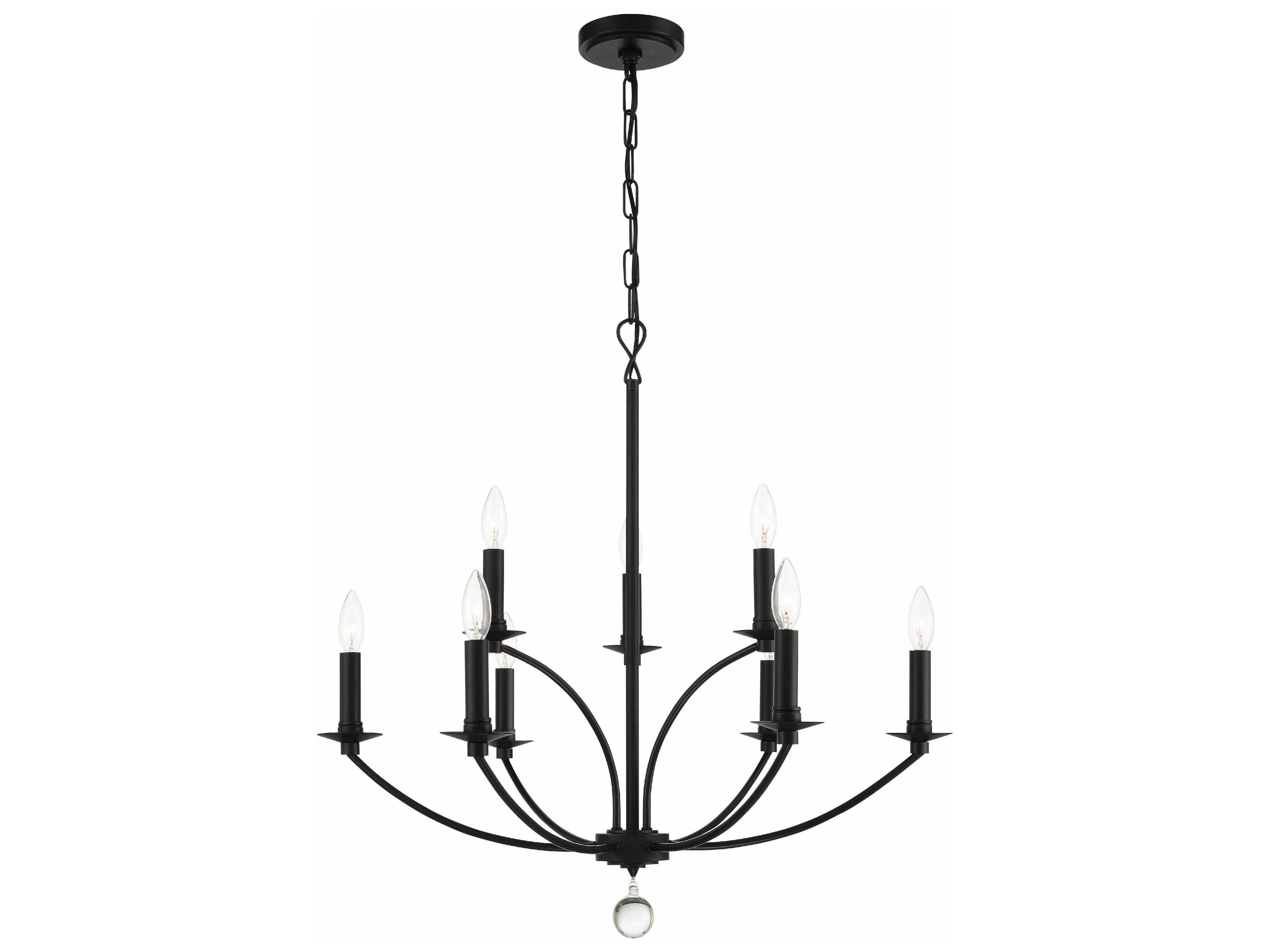 Mila 9-Light Black Candelabra Tiered Chandelier