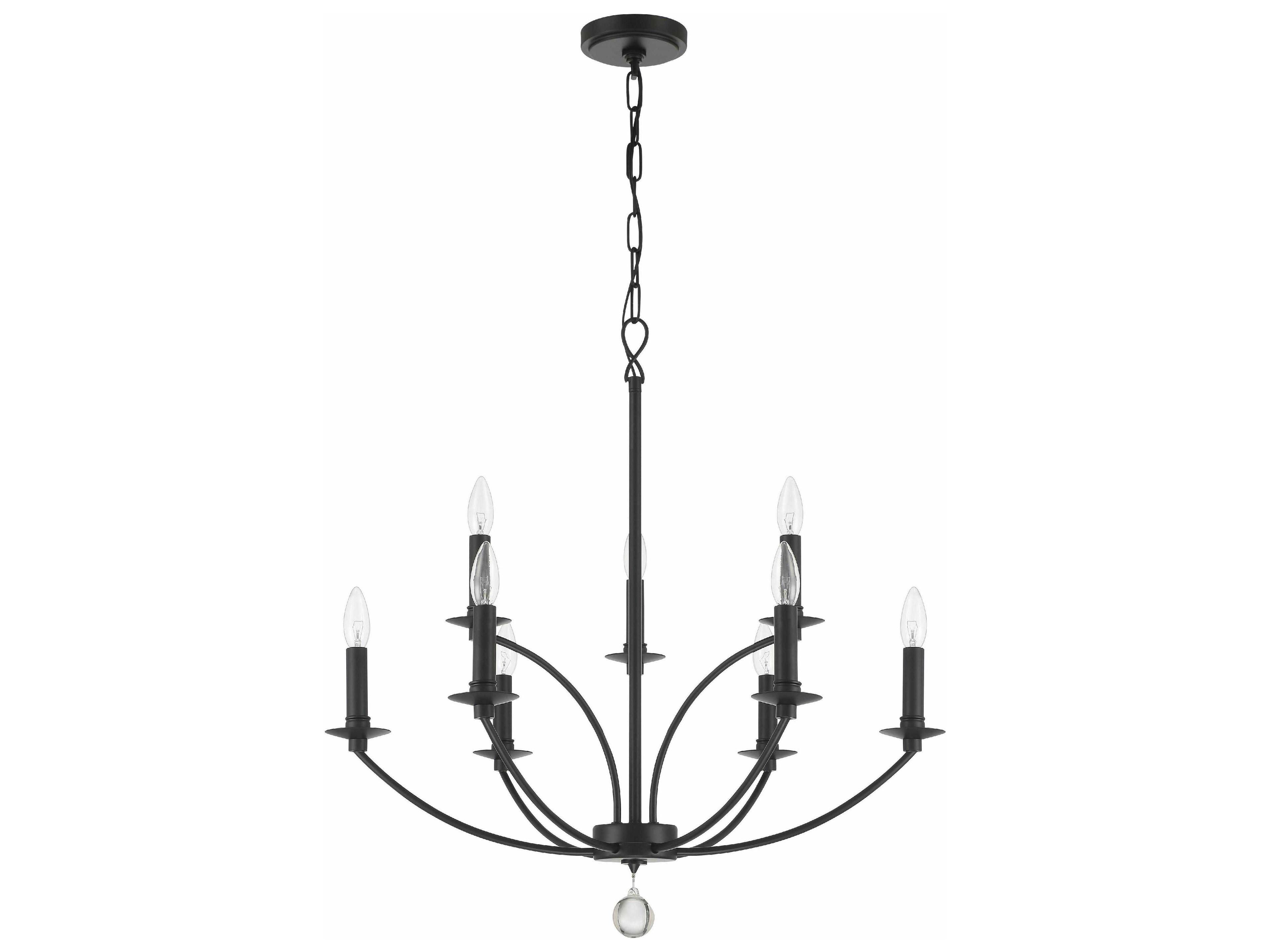 Crystorama Mila 9-Light Black Candelabra Tiered Chandelier