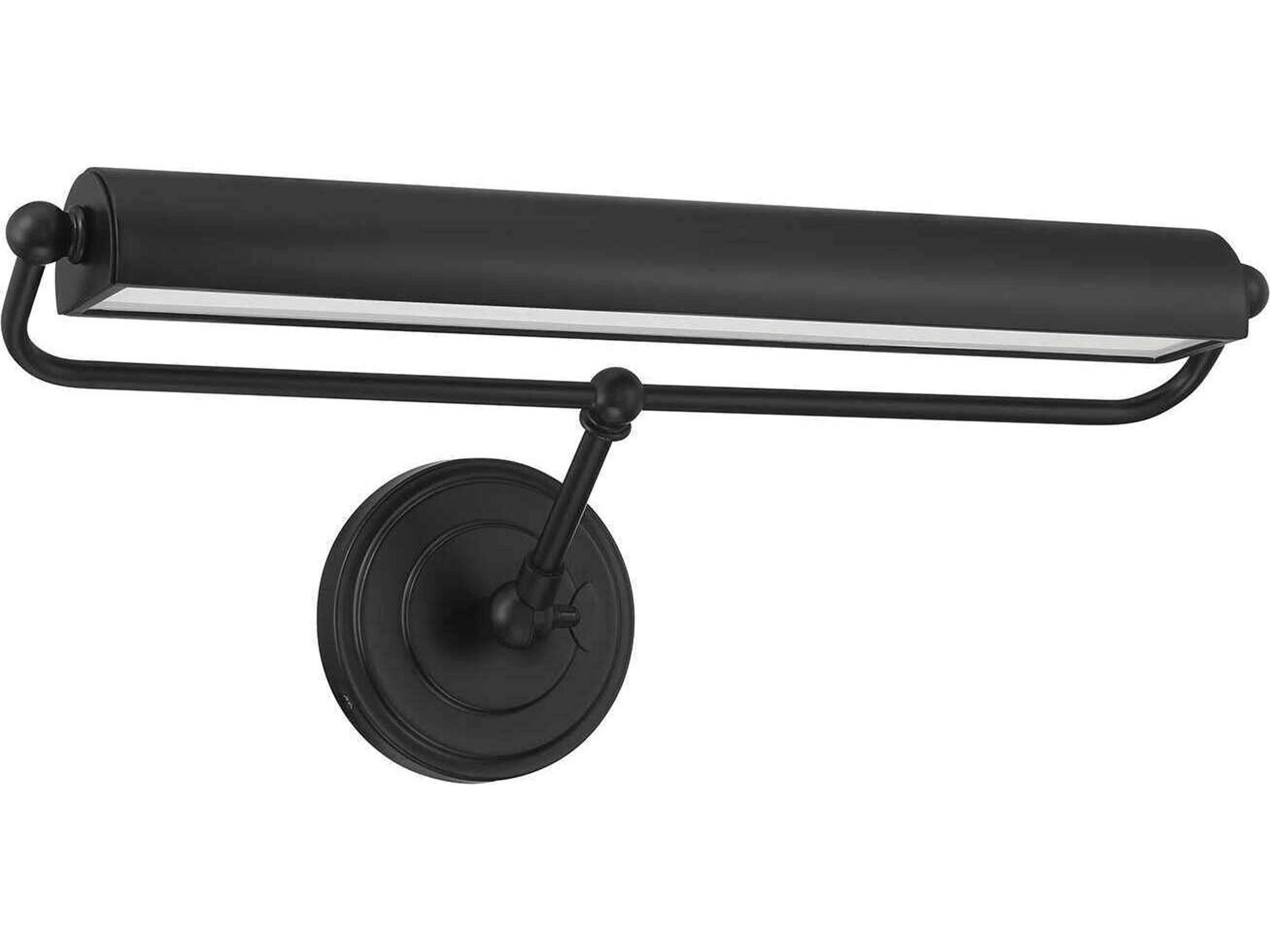 Crystorama Miller Tall 1-Light Matte Black Picture Light