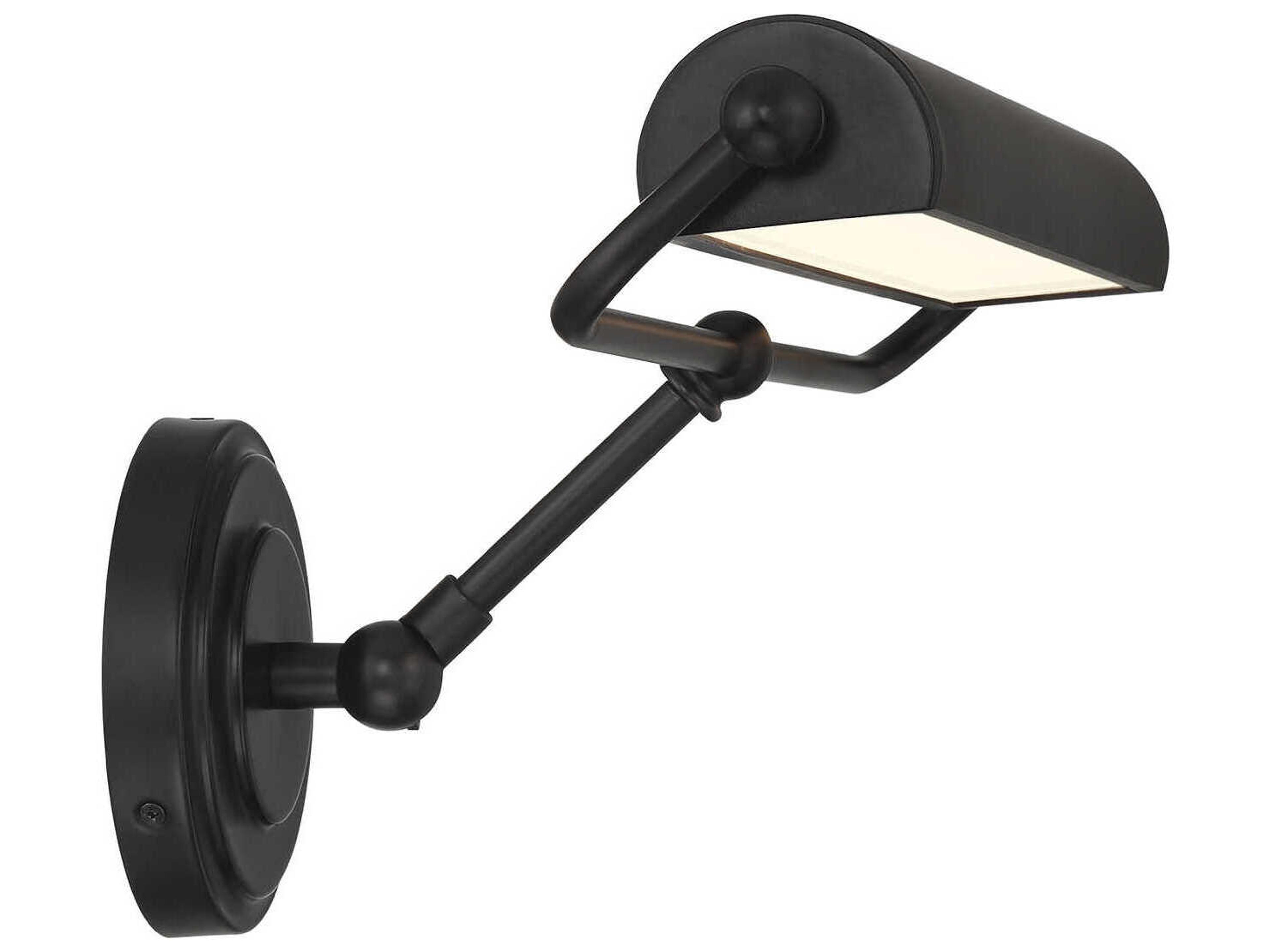 Crystorama Miller Tall 1-Light Matte Black Picture Light