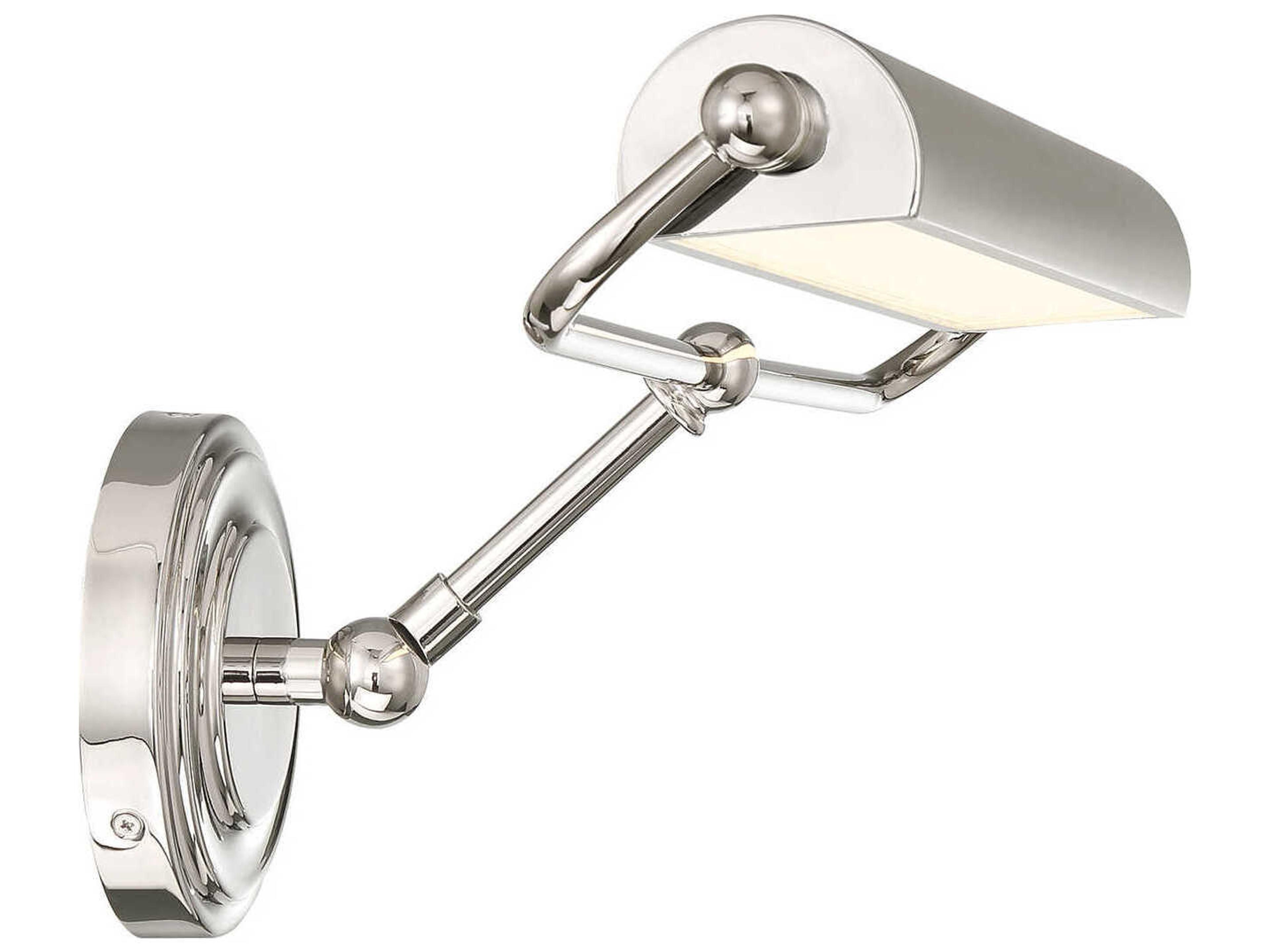 Crystorama Miller Tall 1-Light Polished Nickel Picture Light