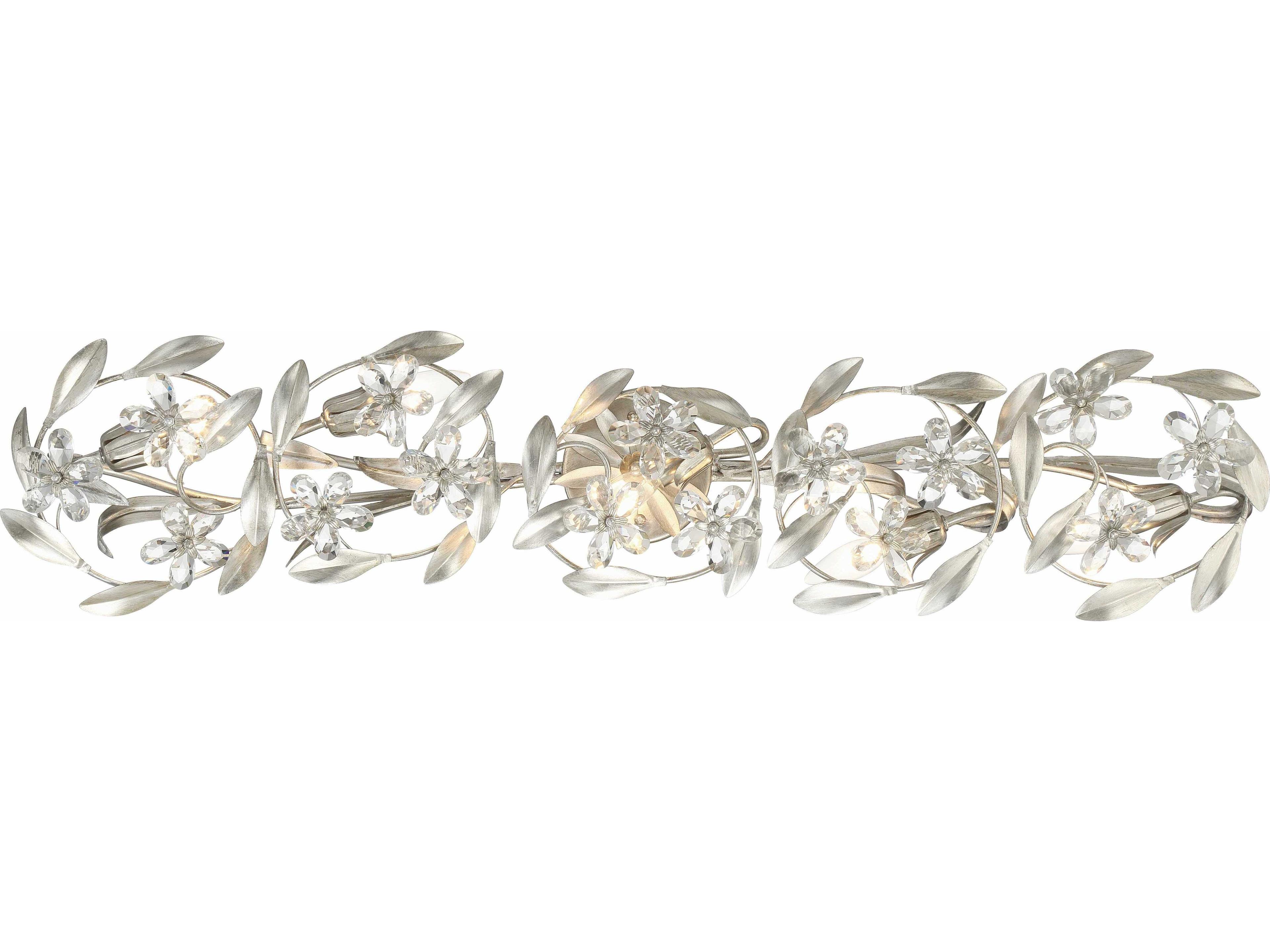 Marselle 5-Light Antique Silver Vanity Light