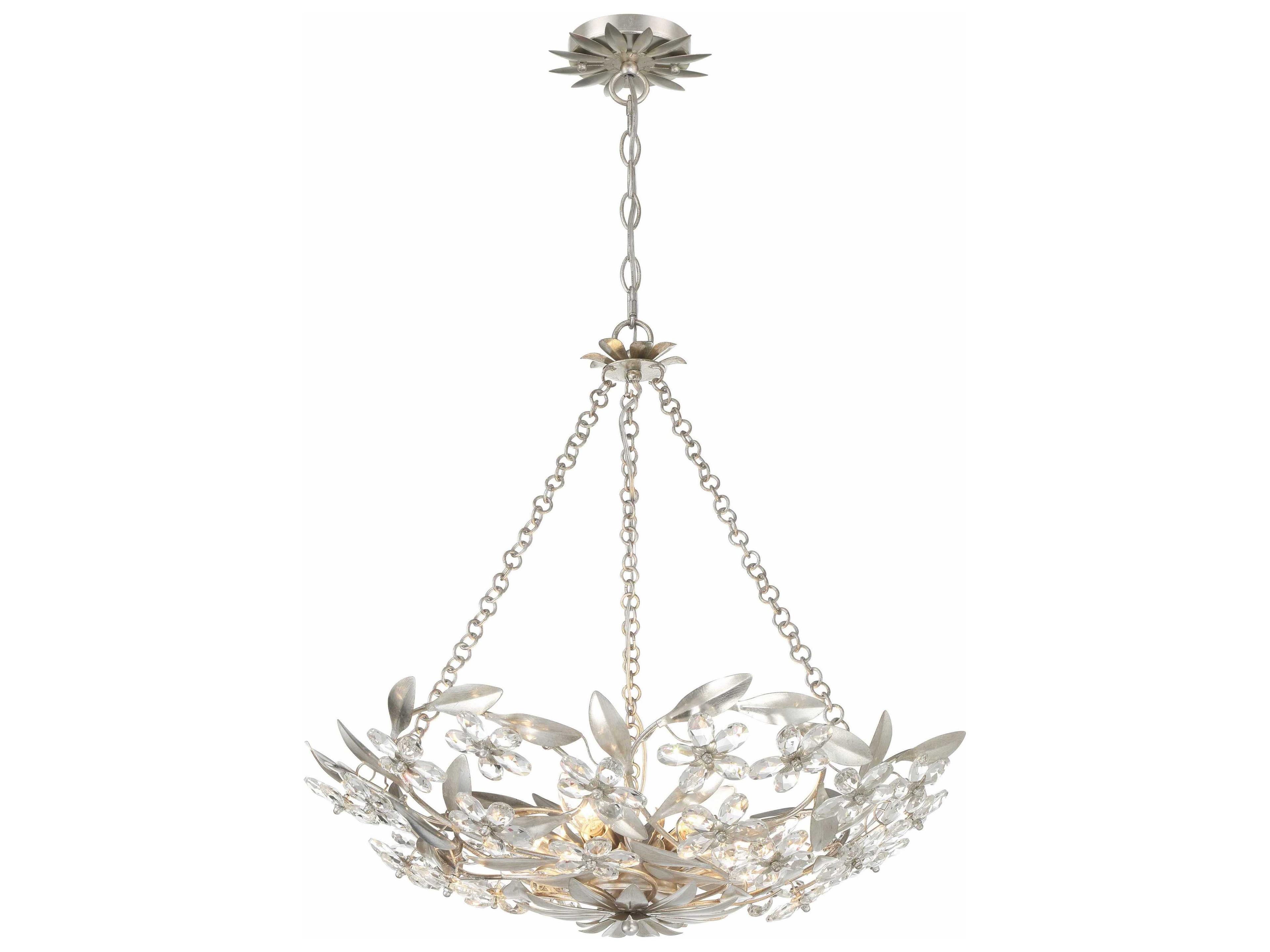 Marselle 6-Light Antique Silver Candelabra Chandelier