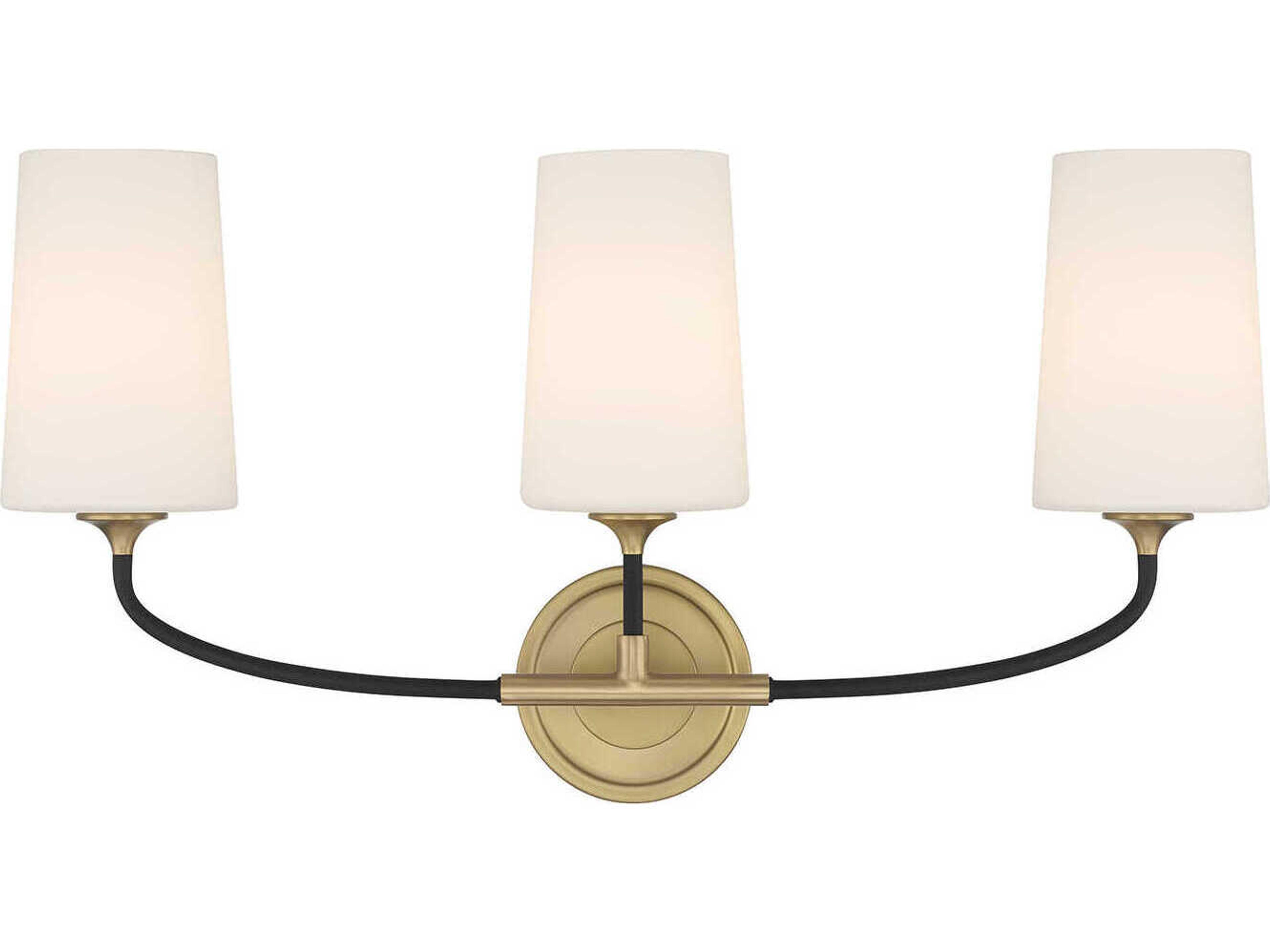 Niles 3-Light Black Forged Modern Gold Vanity Light