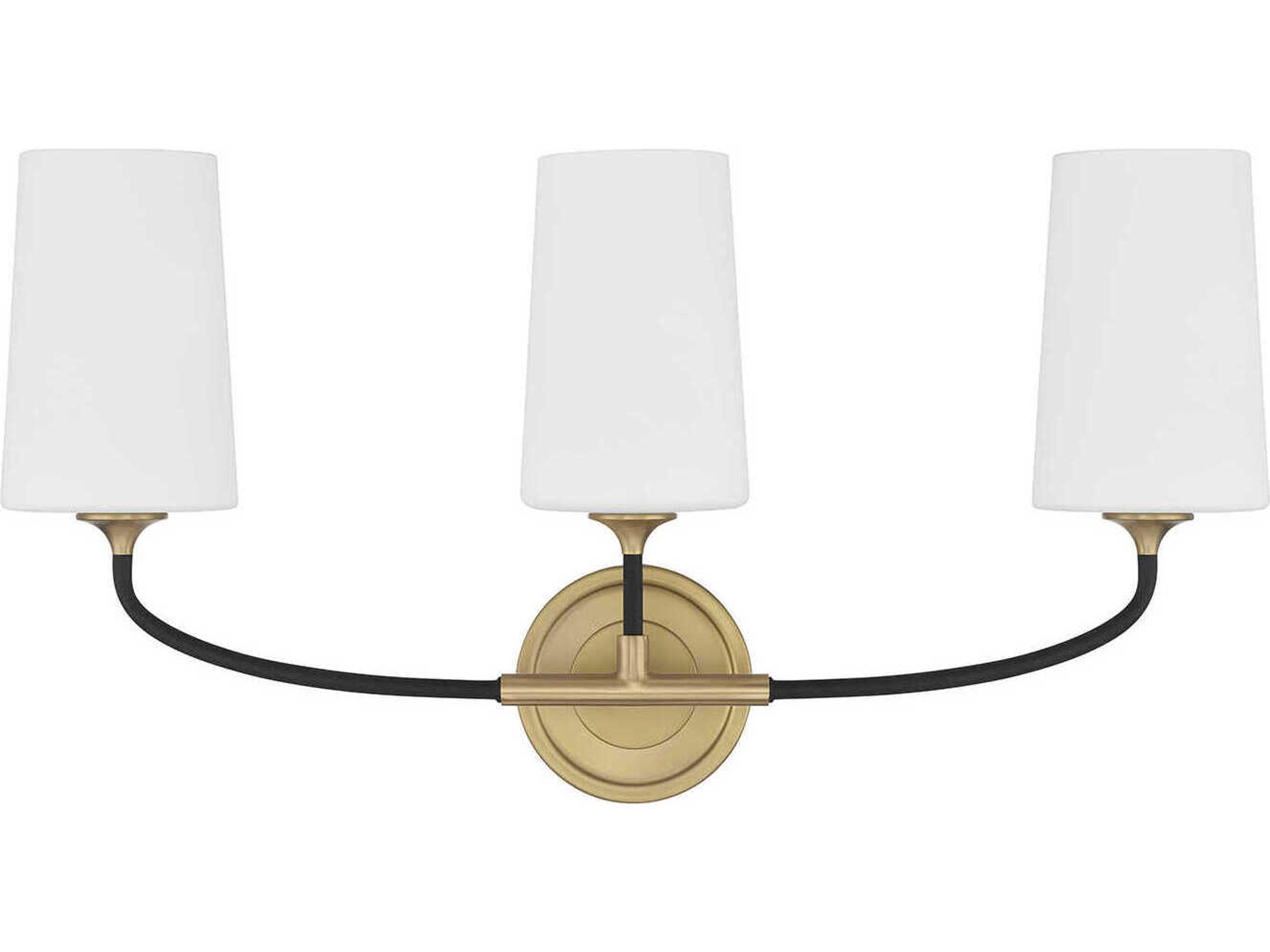 Crystorama Niles 3-Light Black Forged Modern Gold Vanity Light