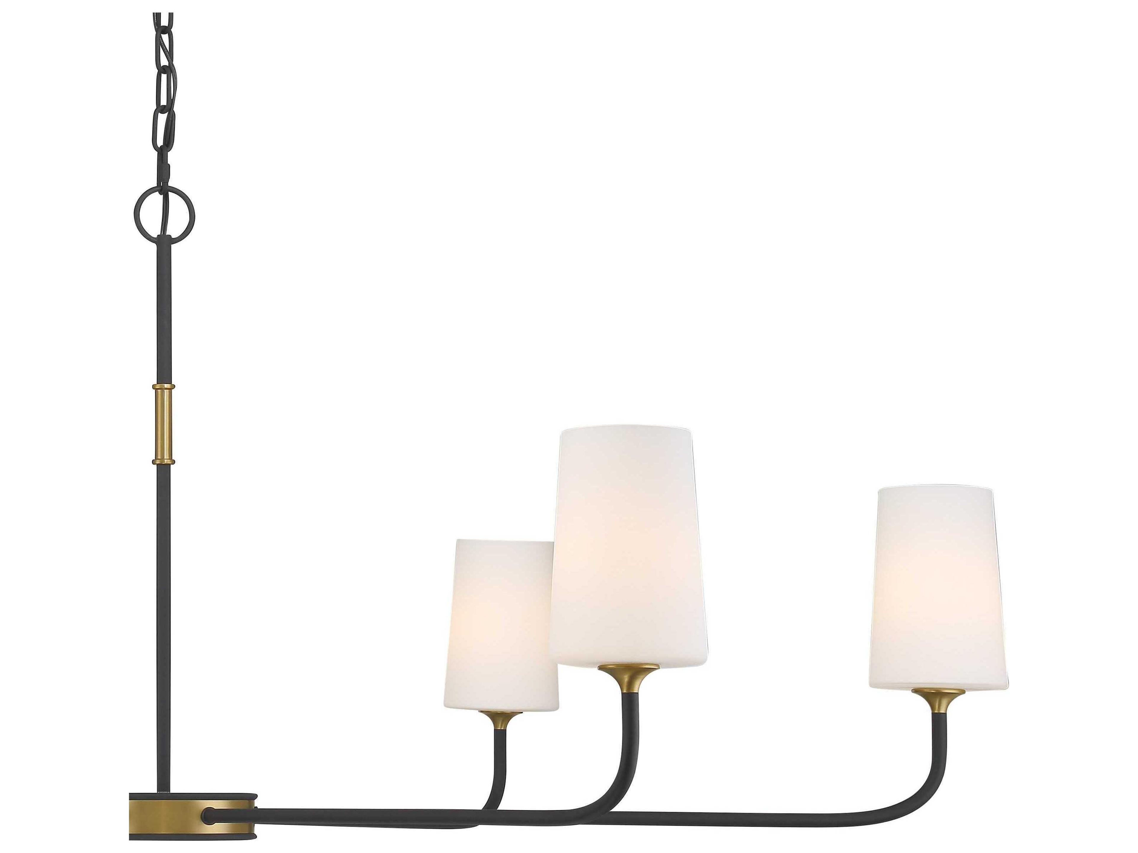 Crystorama Niles 6-Light Black Forged Modern Gold Glass Candelabra Cylinder Chandelier
