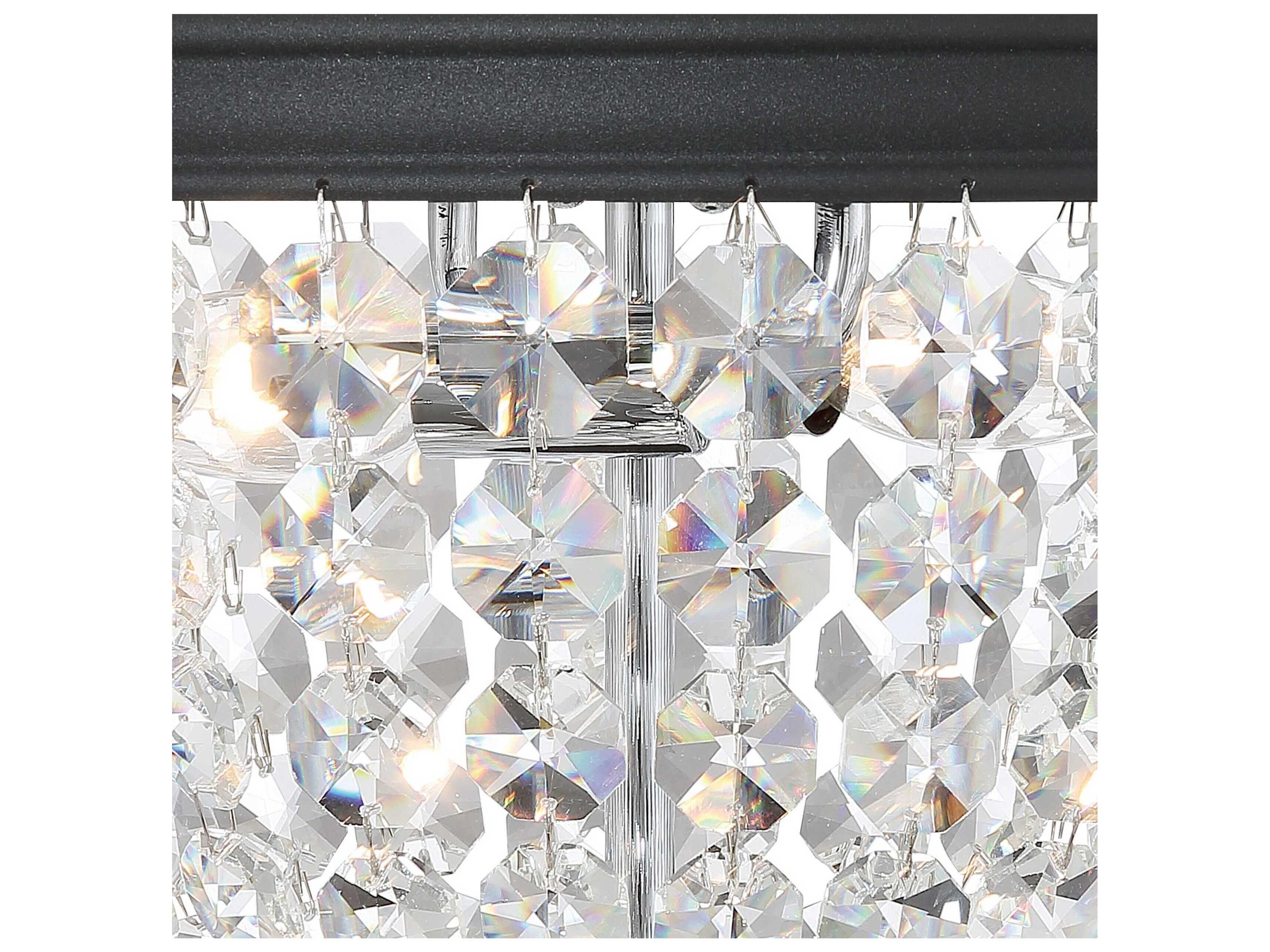 Crystorama Nola 2-Light Black Forged Crystal Glass Bowl Flush Mount