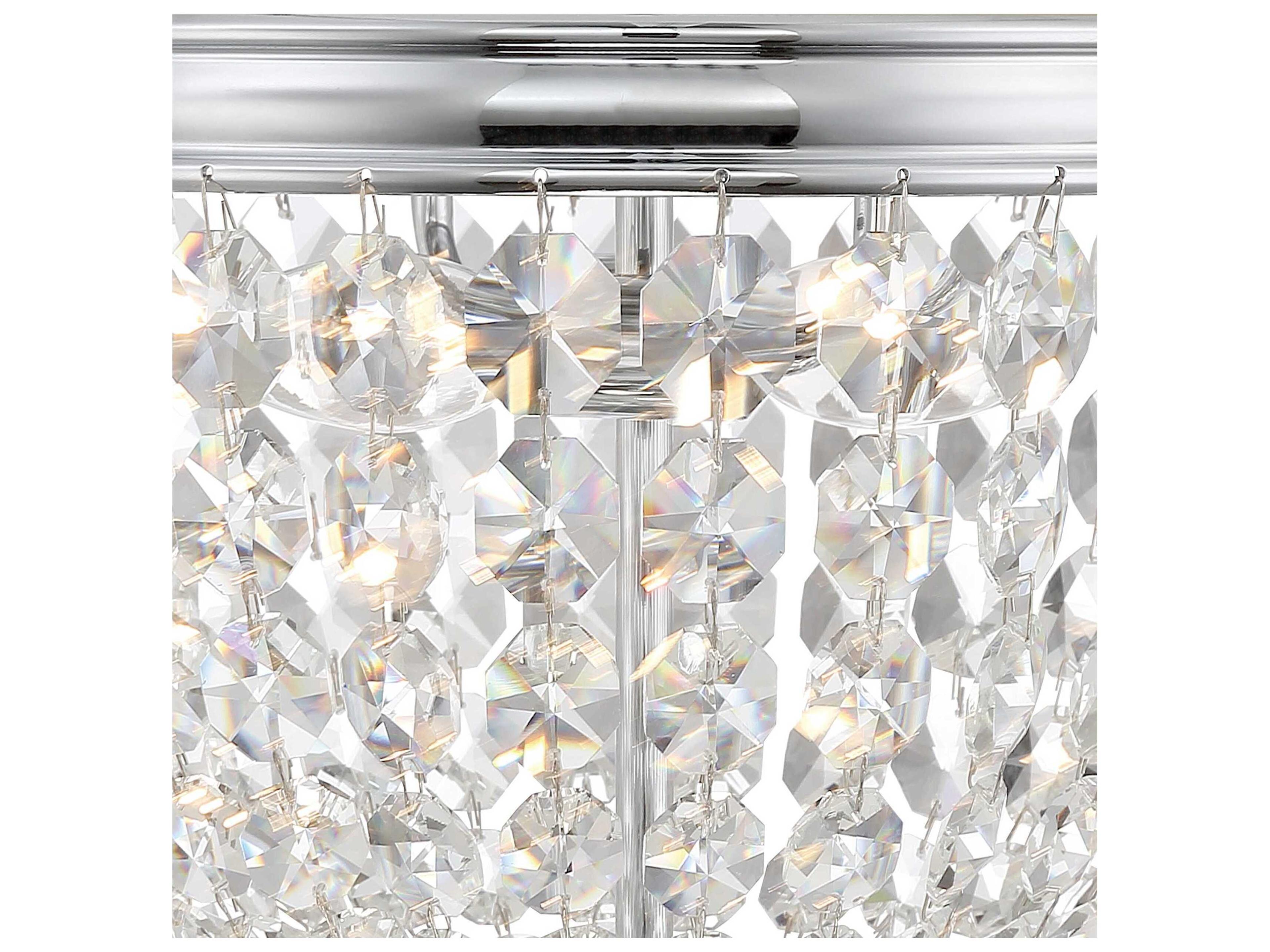 Crystorama Nola 2-Light Polished Chrome Crystal Glass Bowl Flush Mount
