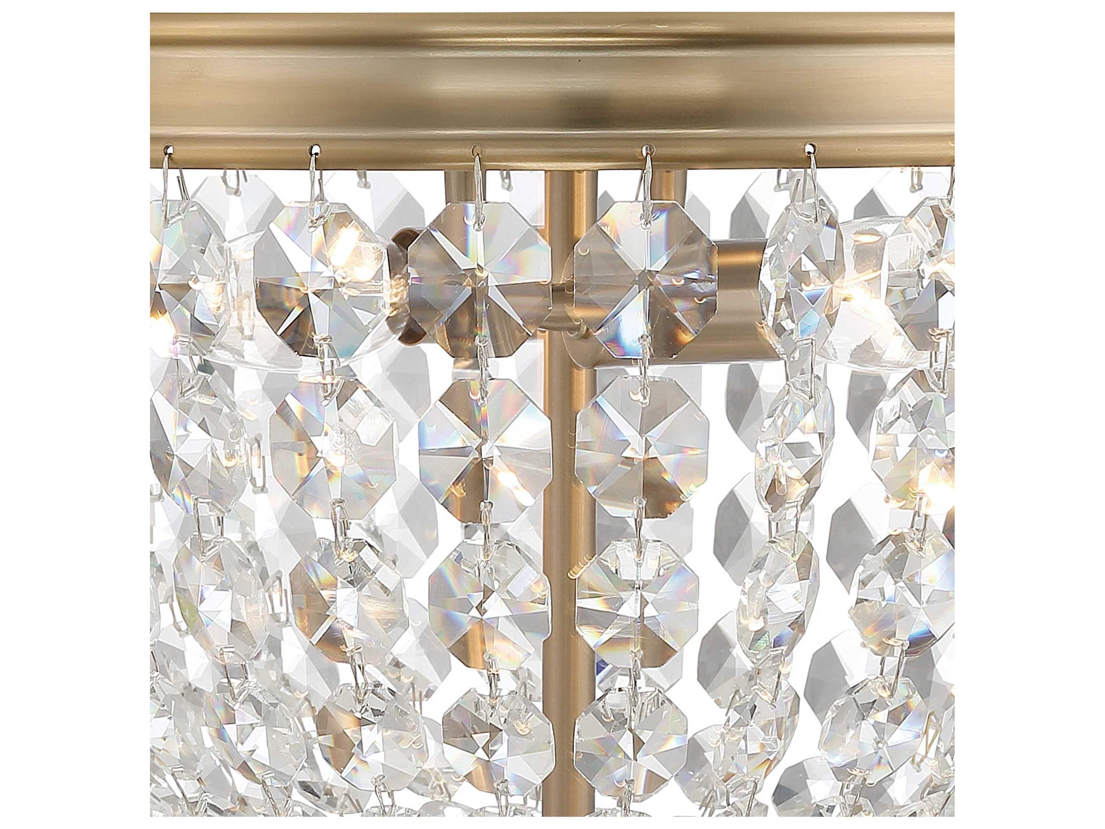 Crystorama Nola 2-Light Vibrant Gold Crystal Glass Bowl Flush Mount