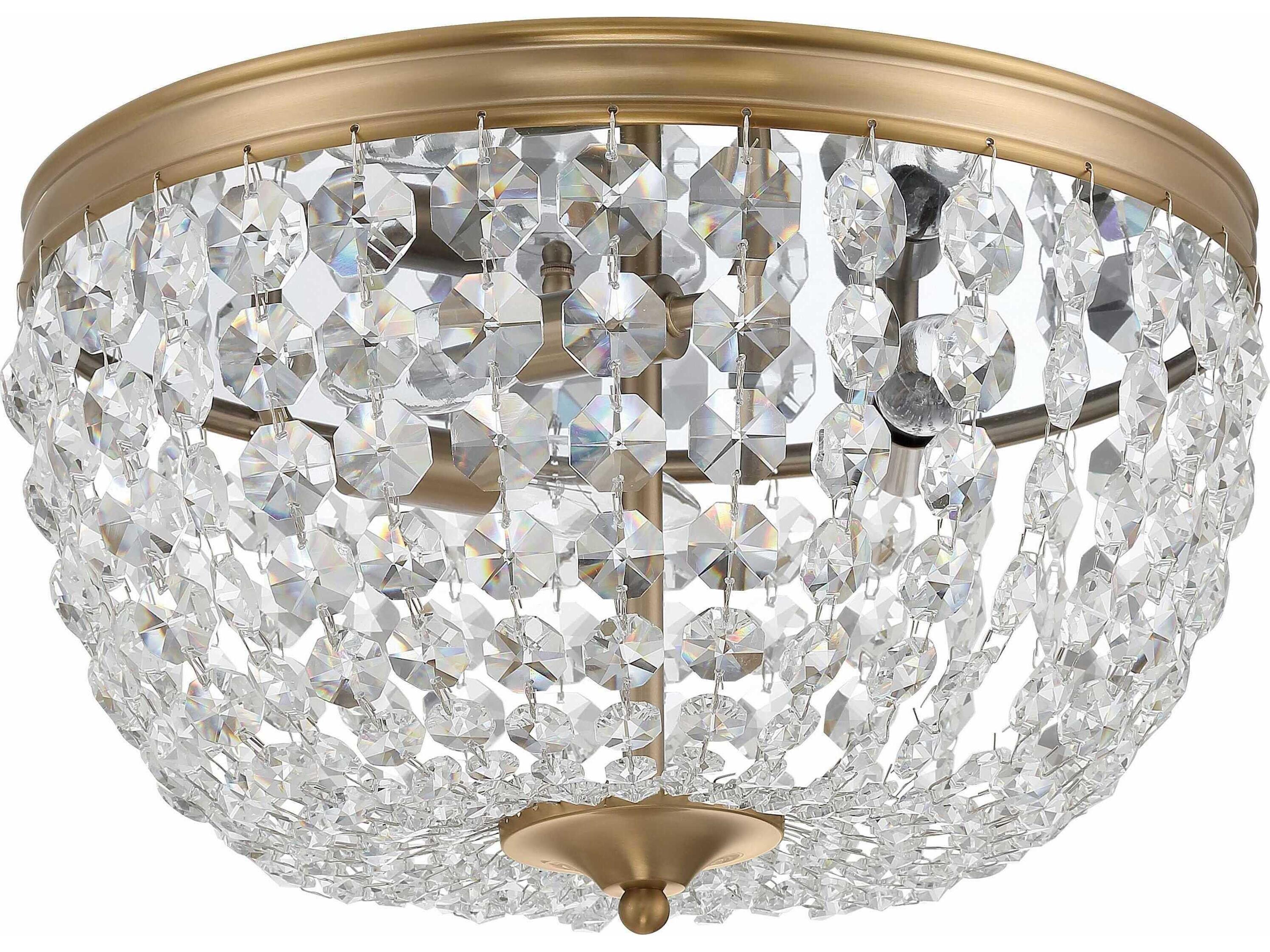 Crystorama Nola 3-Light Vibrant Gold Crystal Glass Bowl Flush Mount