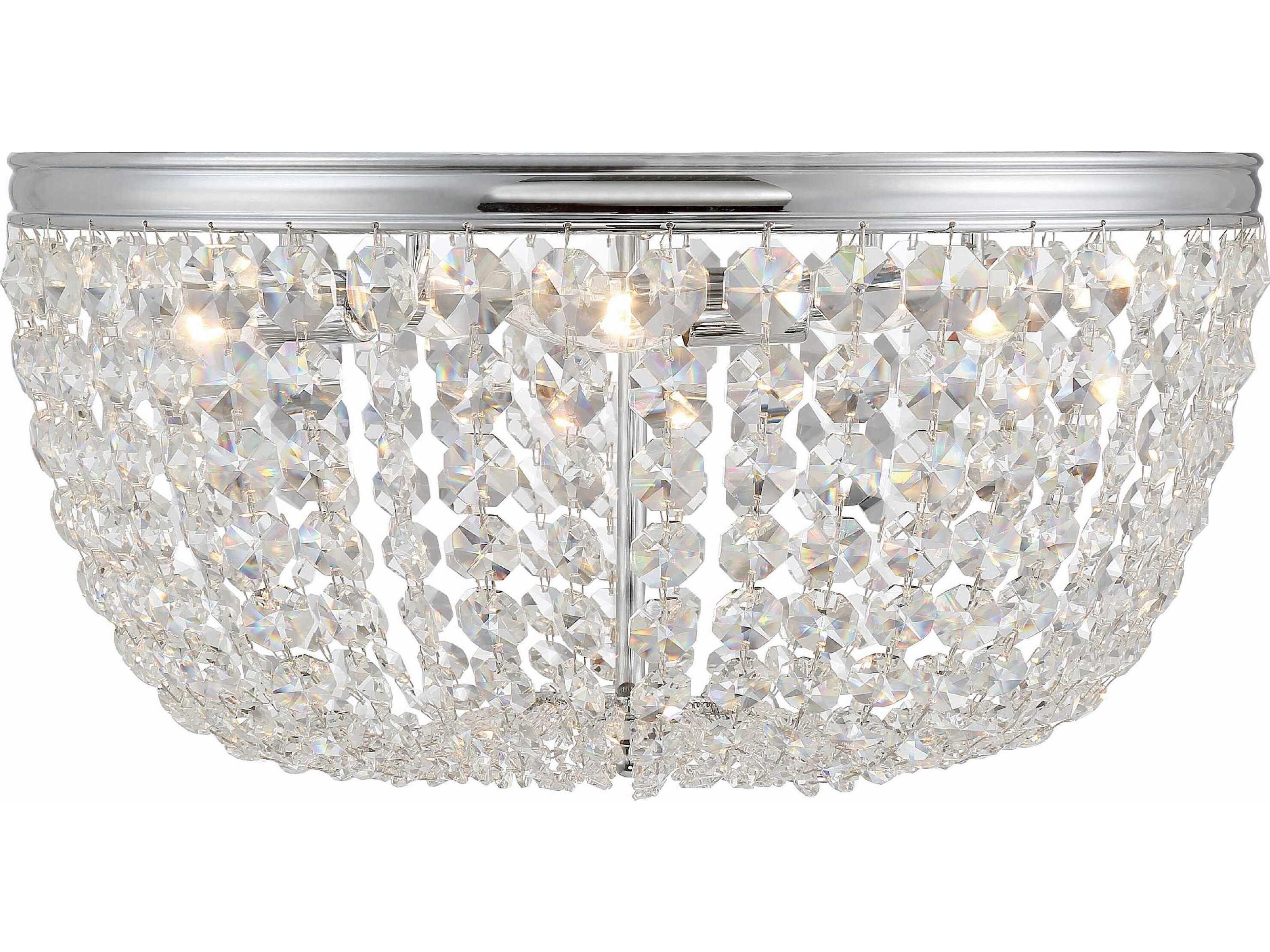 Crystorama Nola 5-Light Polished Chrome Crystal Bowl Flush Mount