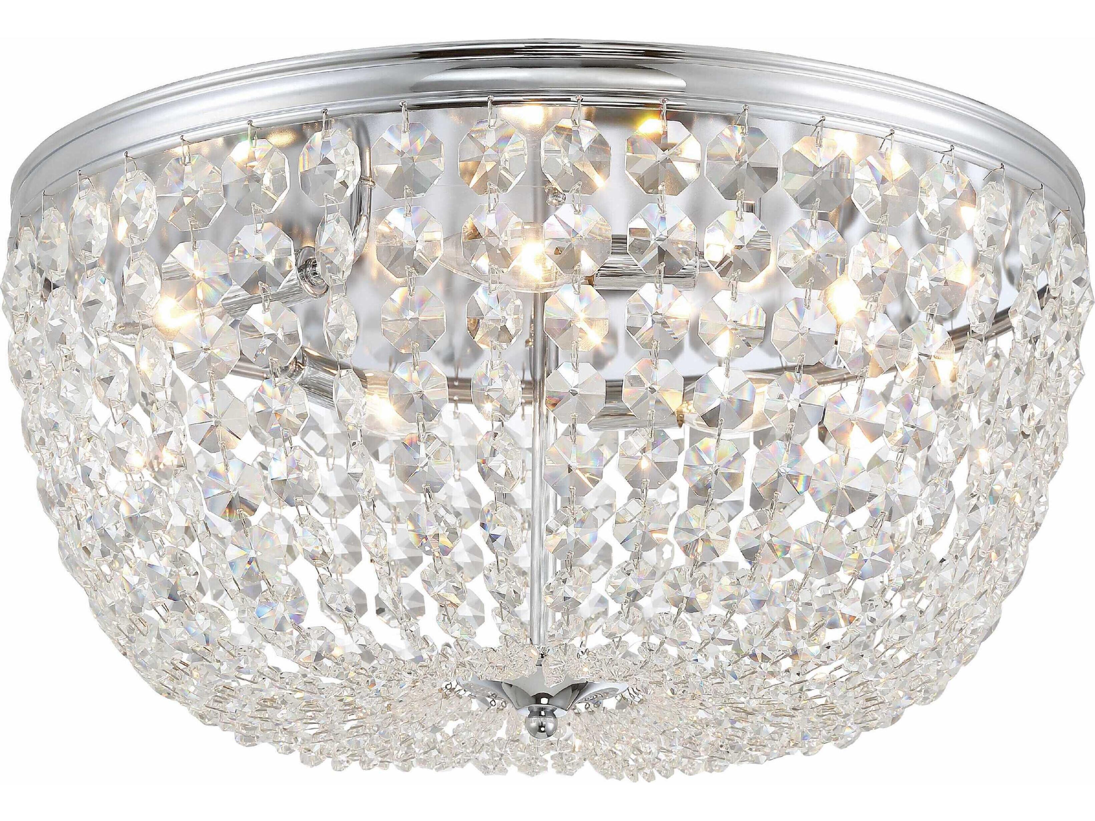 Crystorama Nola 5-Light Polished Chrome Crystal Bowl Flush Mount