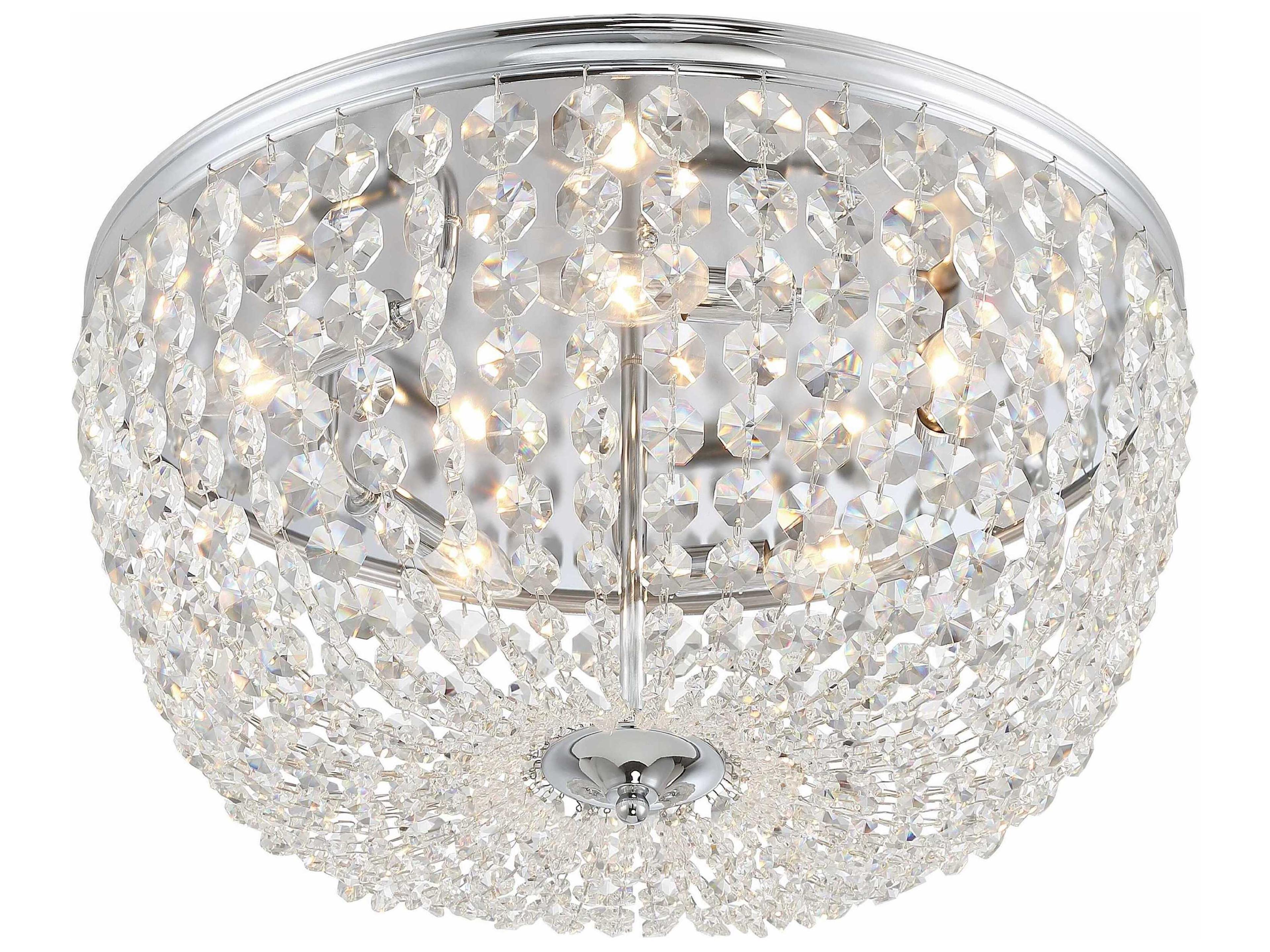 Crystorama Nola 5-Light Polished Chrome Crystal Bowl Flush Mount