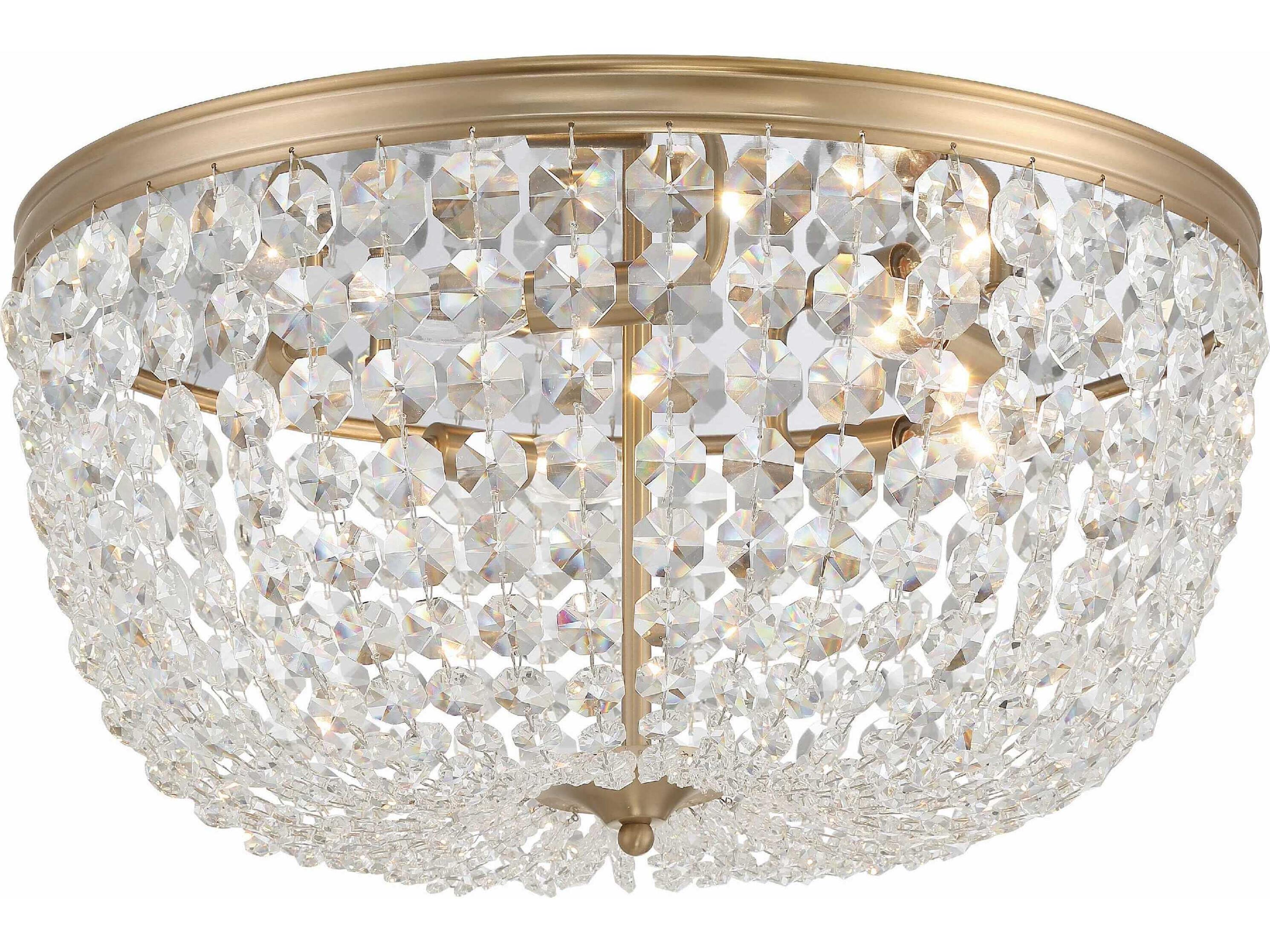 Crystorama Nola 5-Light Vibrant Gold Crystal Glass Bowl Flush Mount