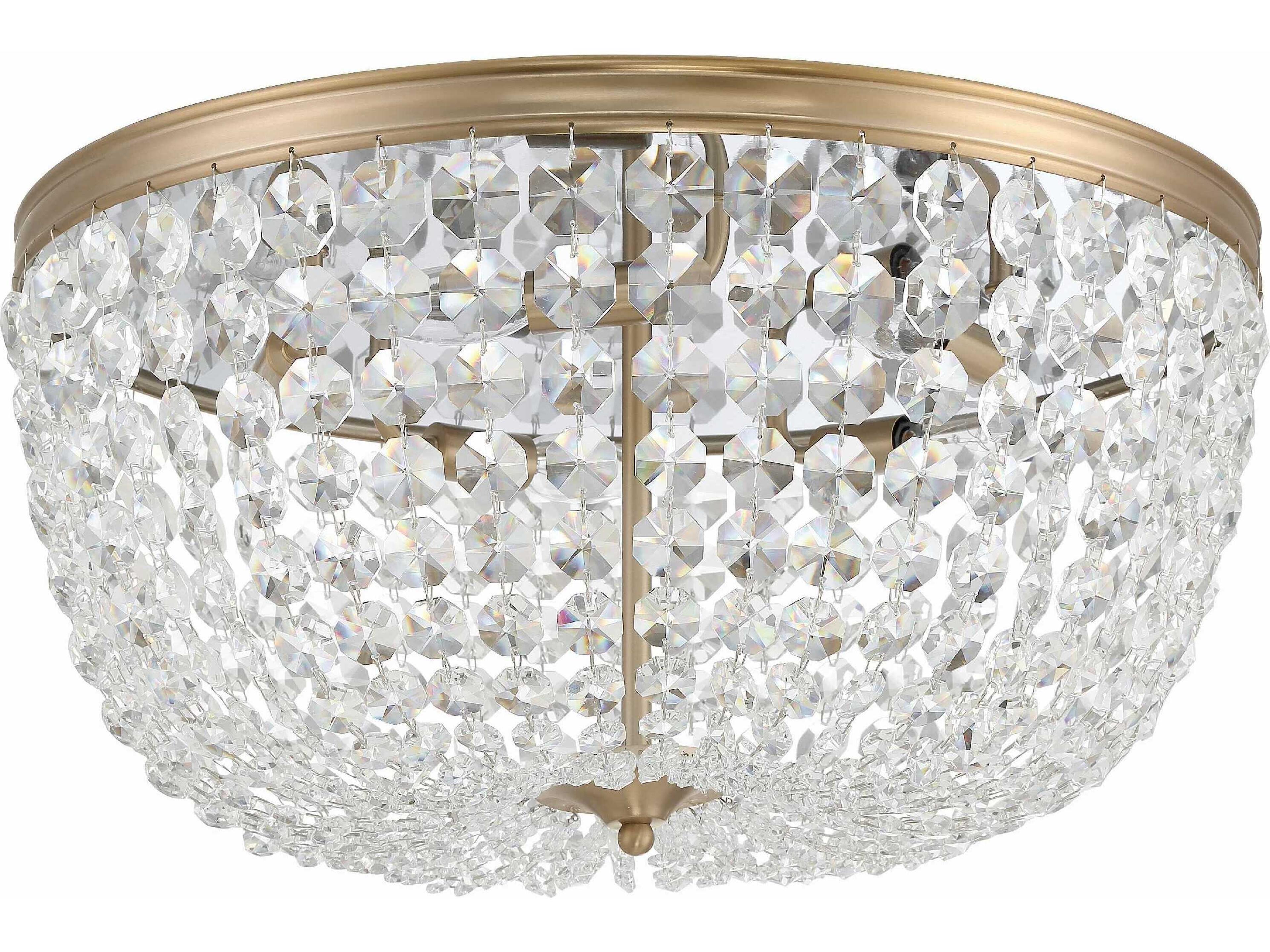 Crystorama Nola 5-Light Vibrant Gold Crystal Glass Bowl Flush Mount