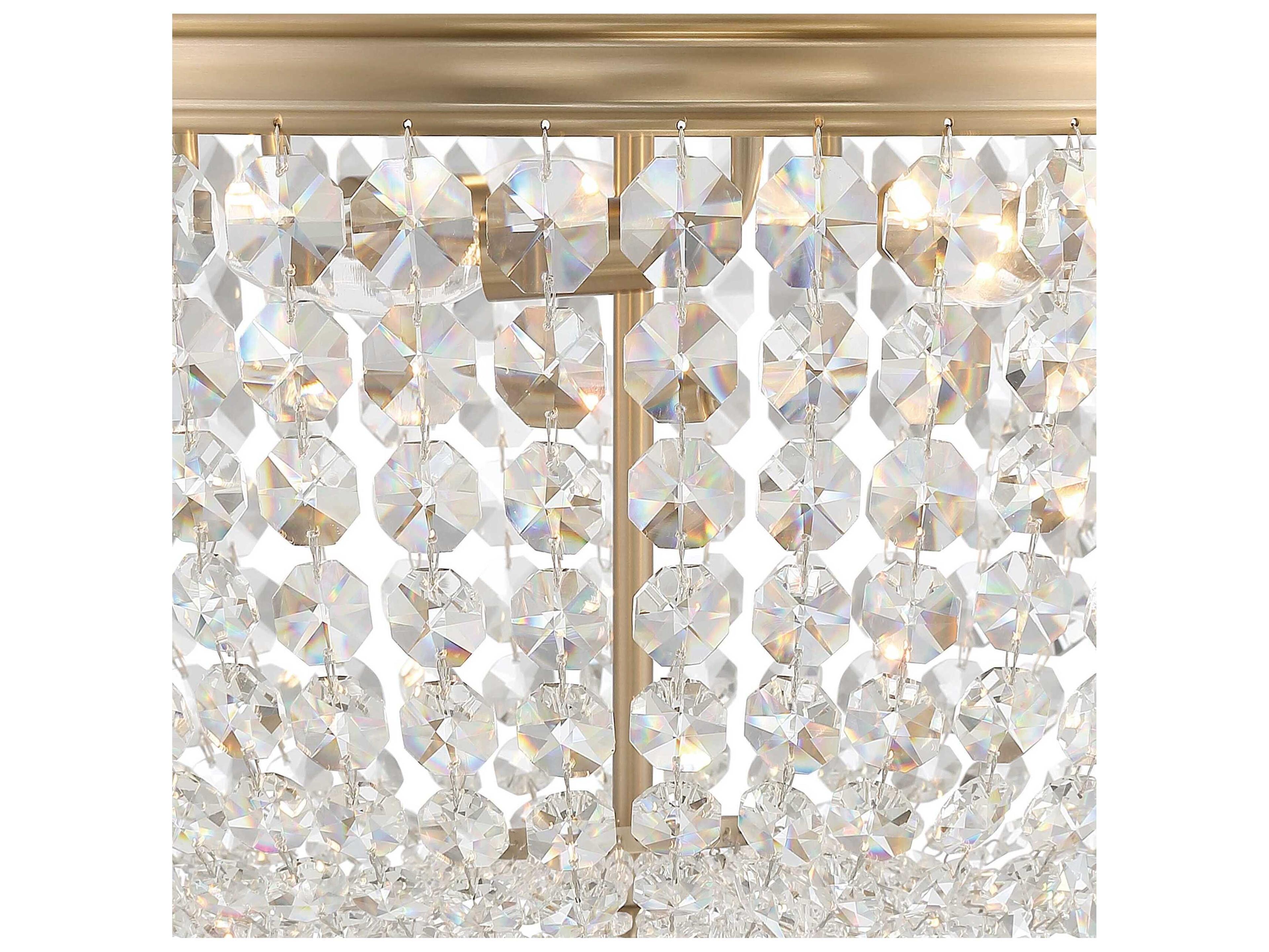 Crystorama Nola 5-Light Vibrant Gold Crystal Glass Bowl Flush Mount