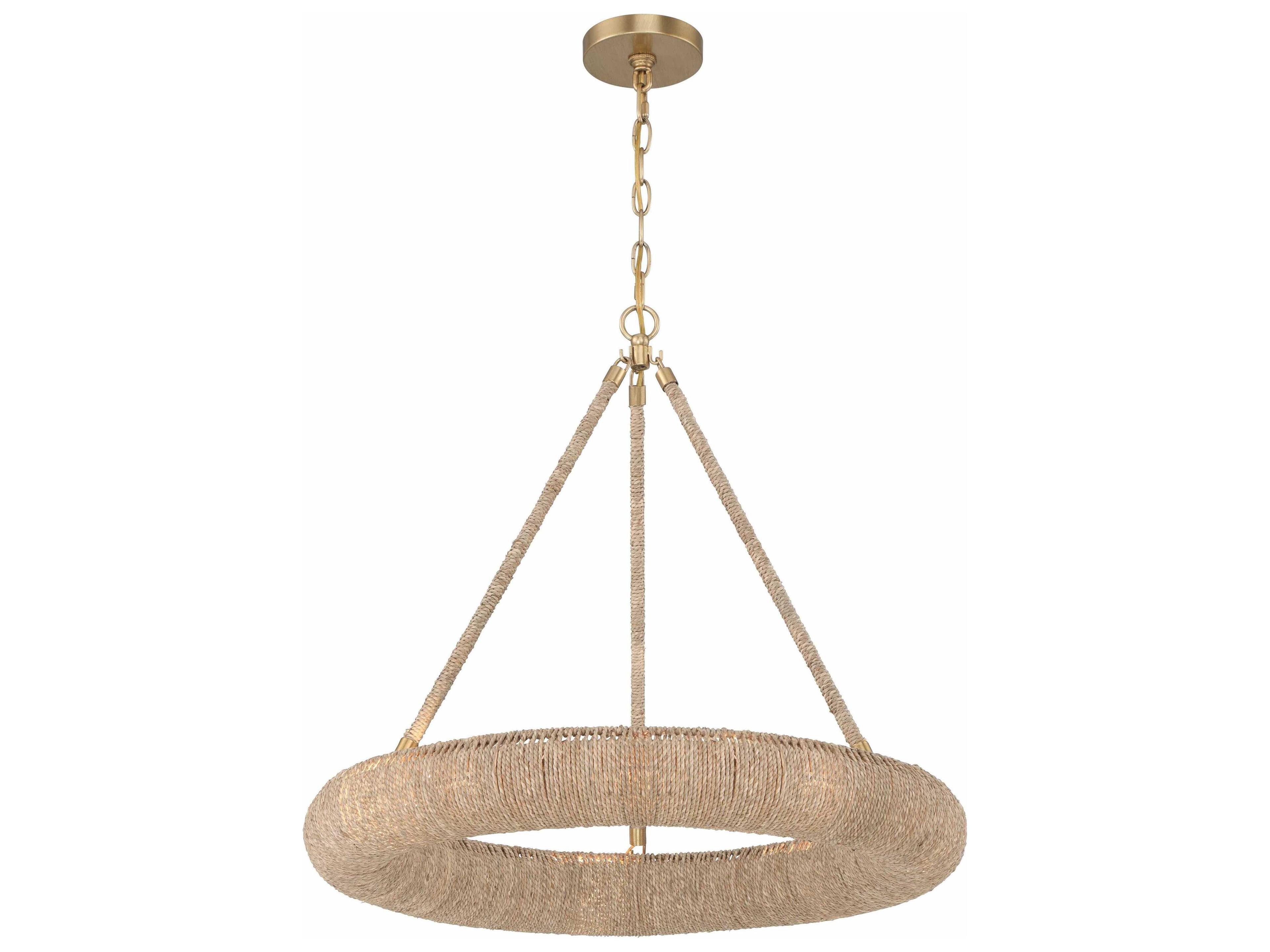 Crystorama Oakley 6-Light Soft Gold Brown Pendant