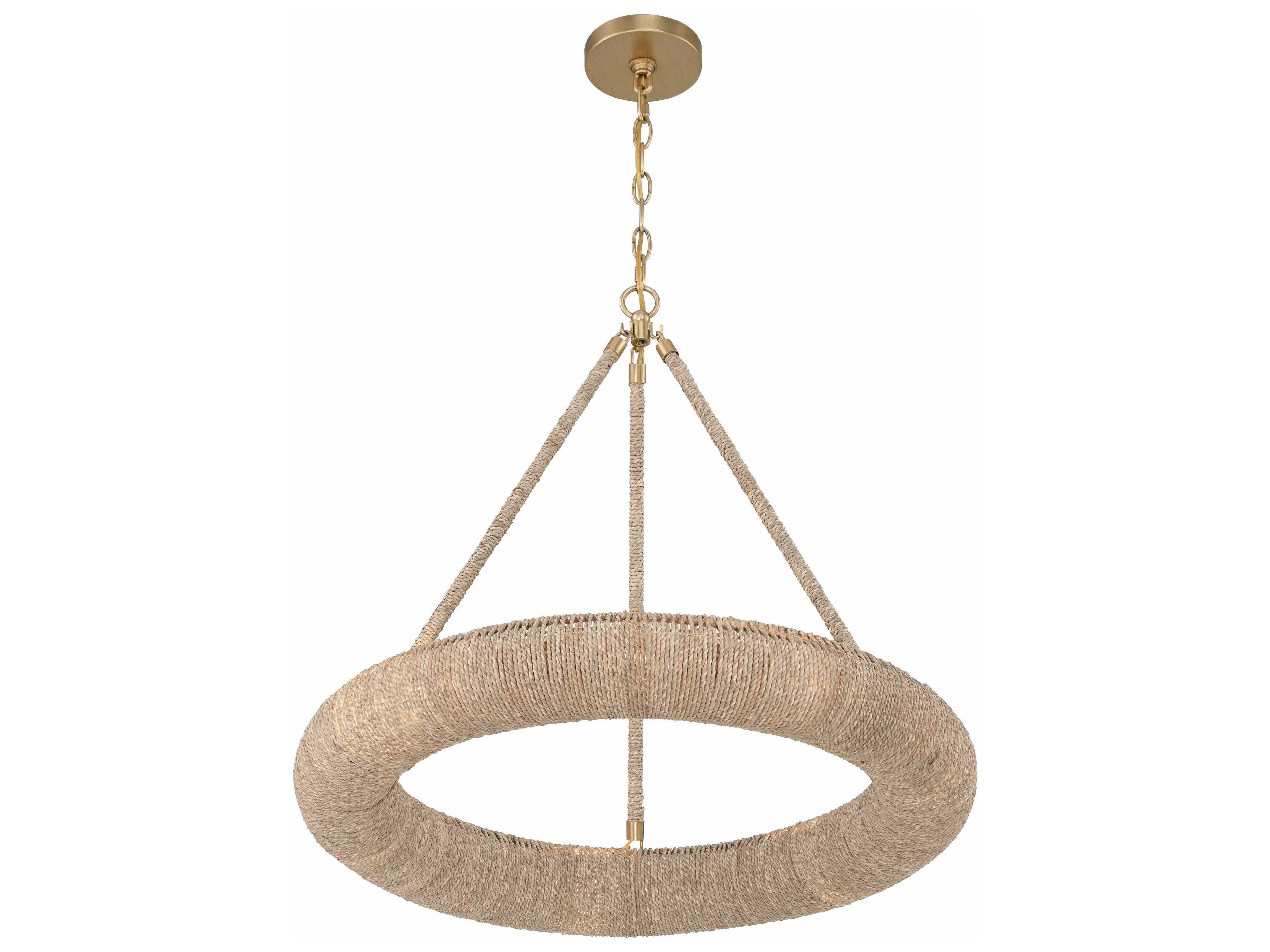Crystorama Oakley 6-Light Soft Gold Brown Pendant