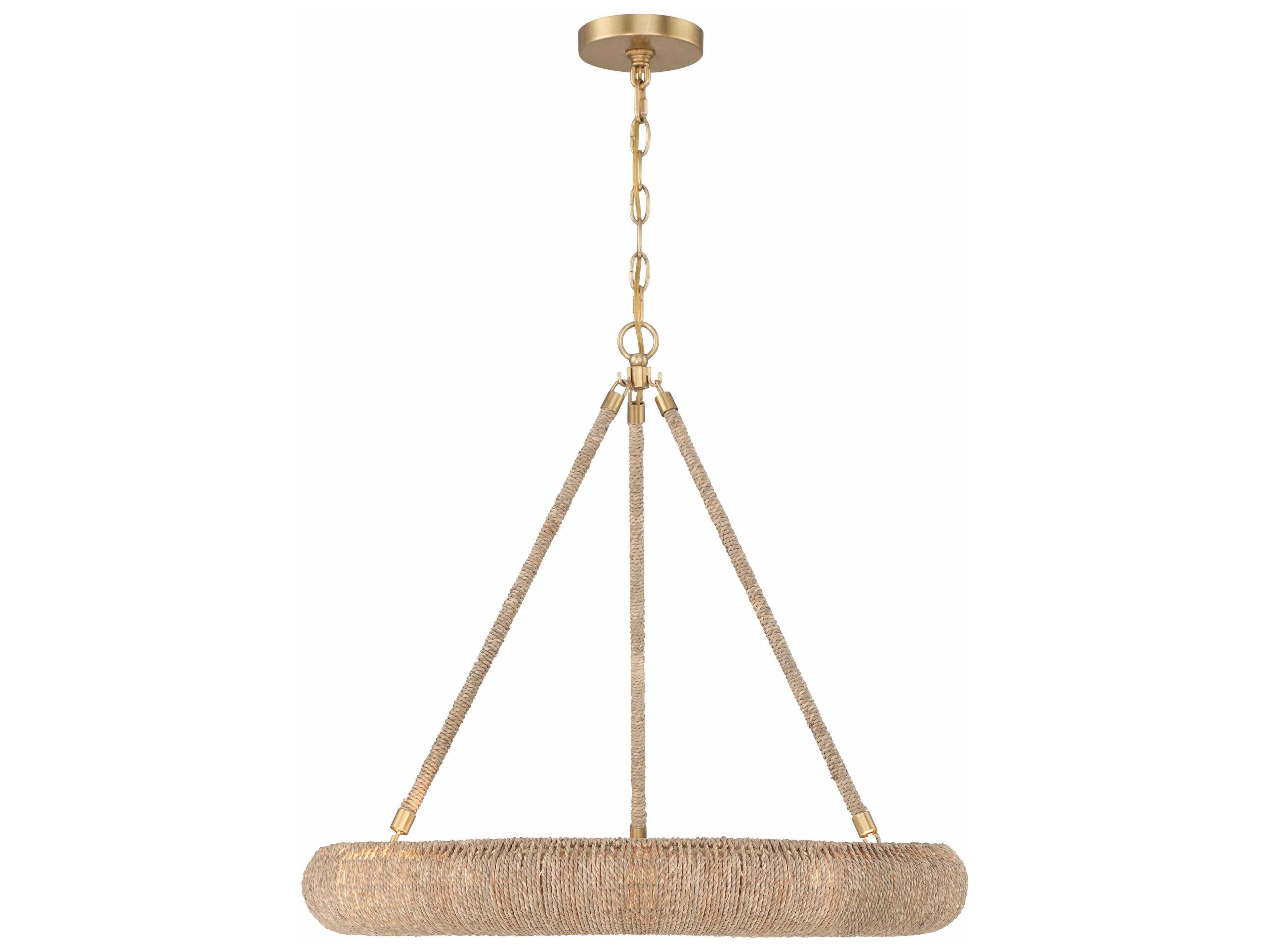 Crystorama Oakley 6-Light Soft Gold Brown Pendant