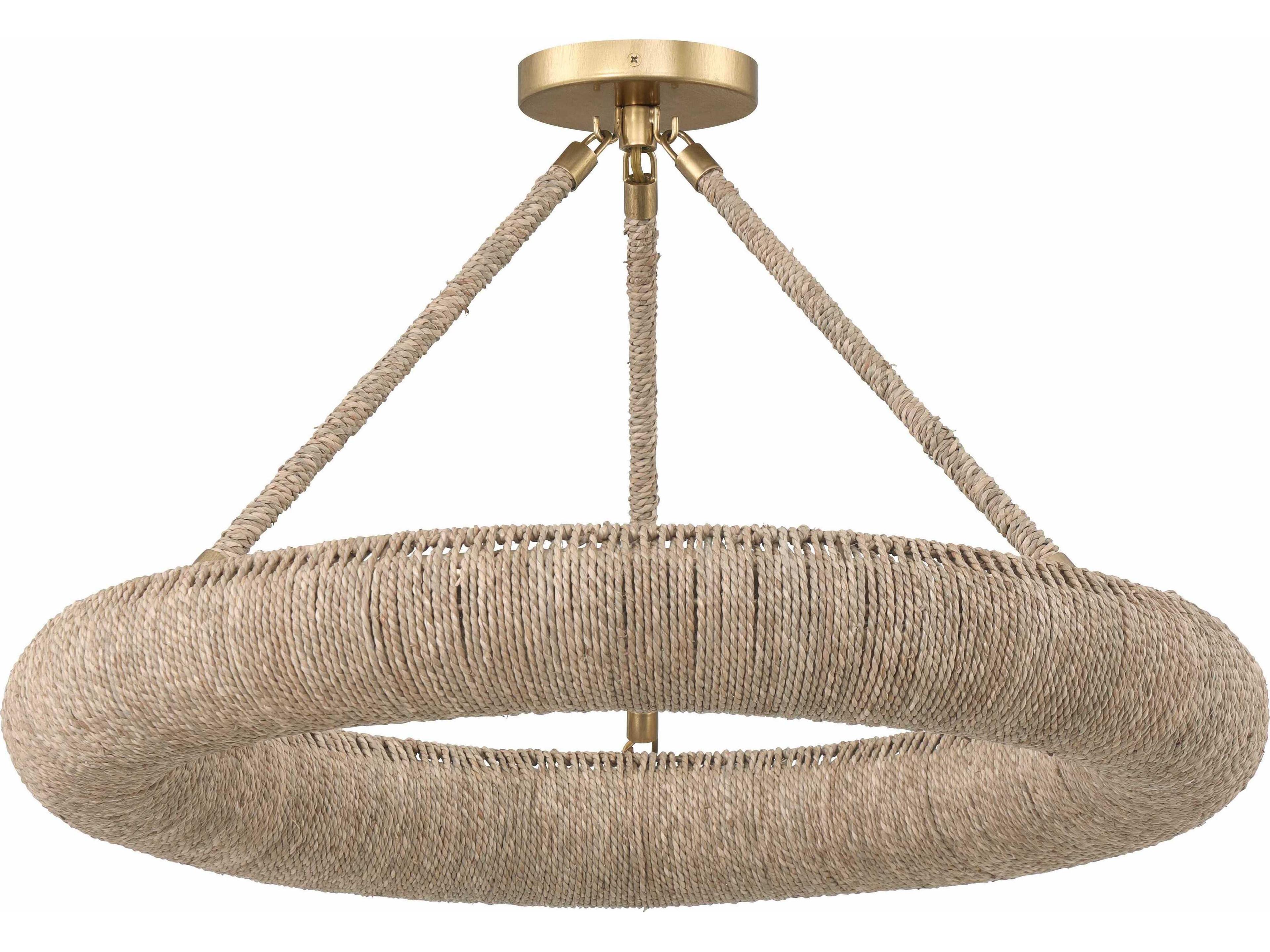 Oakley 6-Light Soft Gold Brown Semi Flush Mount