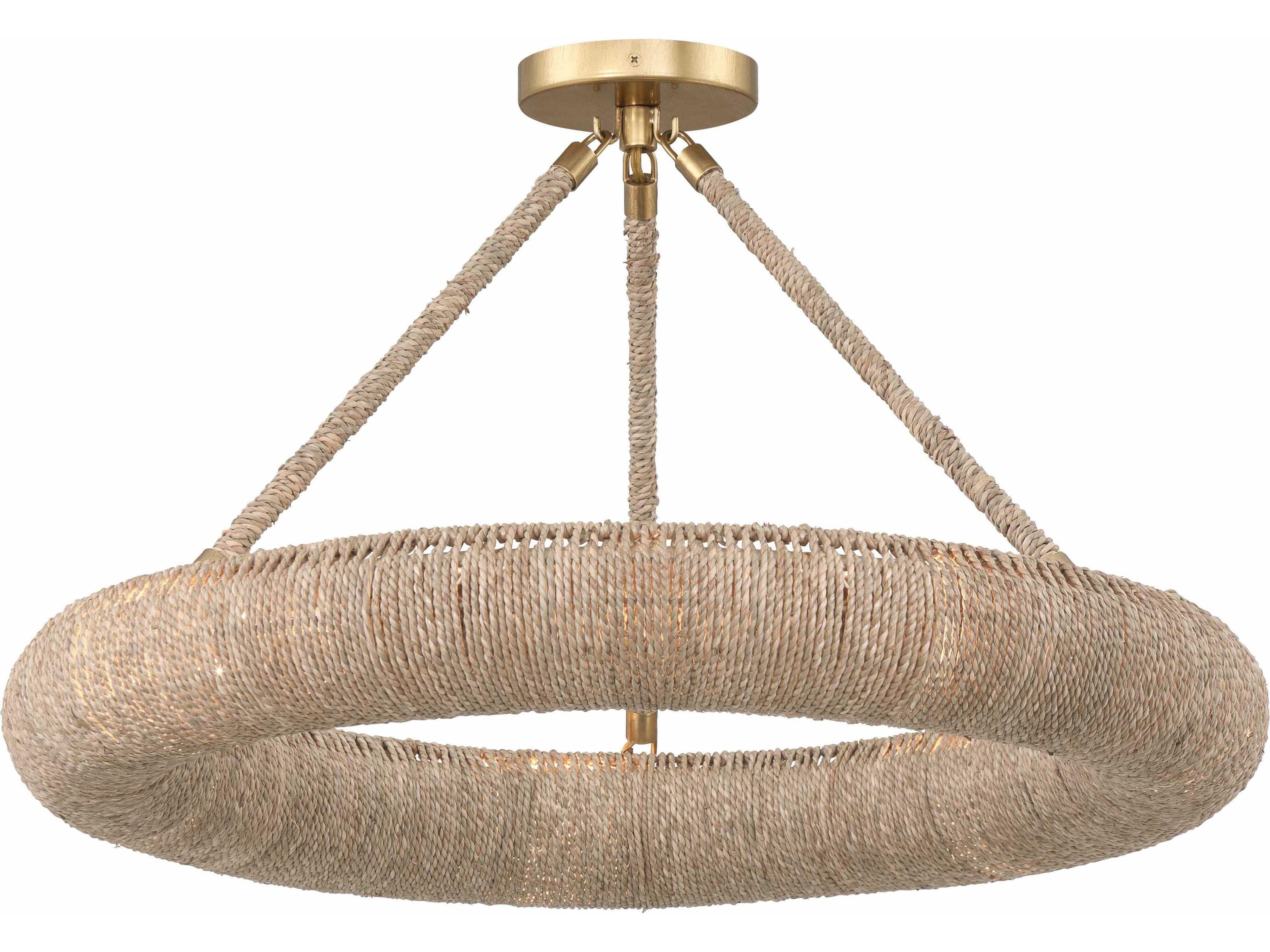 Crystorama Oakley 6-Light Soft Gold Brown Semi Flush Mount