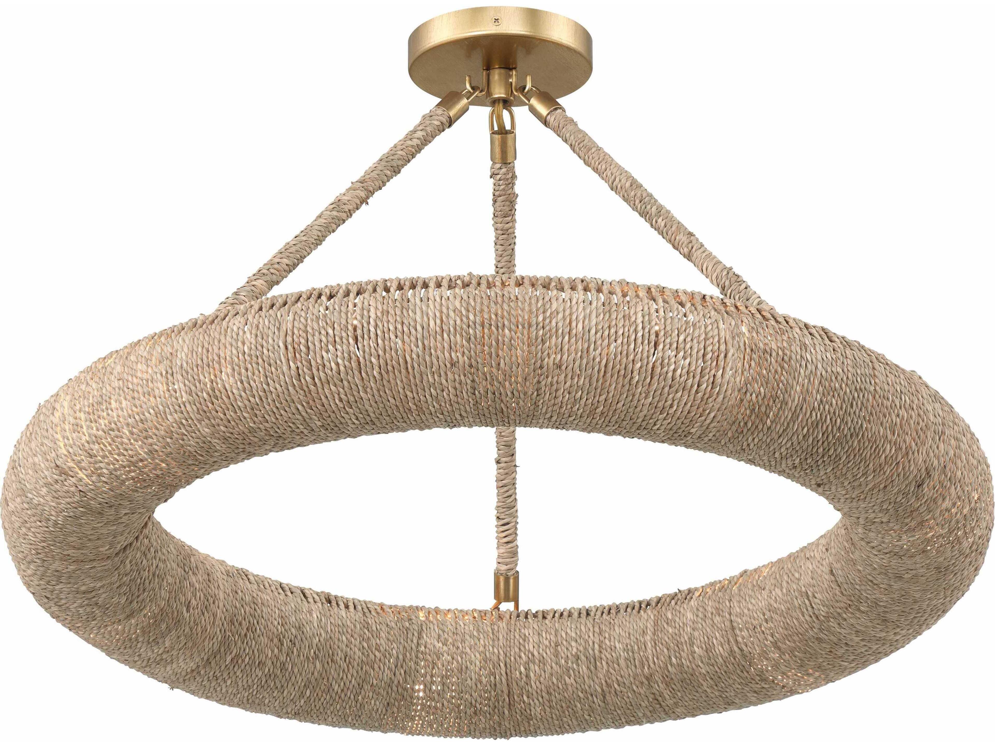 Crystorama Oakley 6-Light Soft Gold Brown Semi Flush Mount