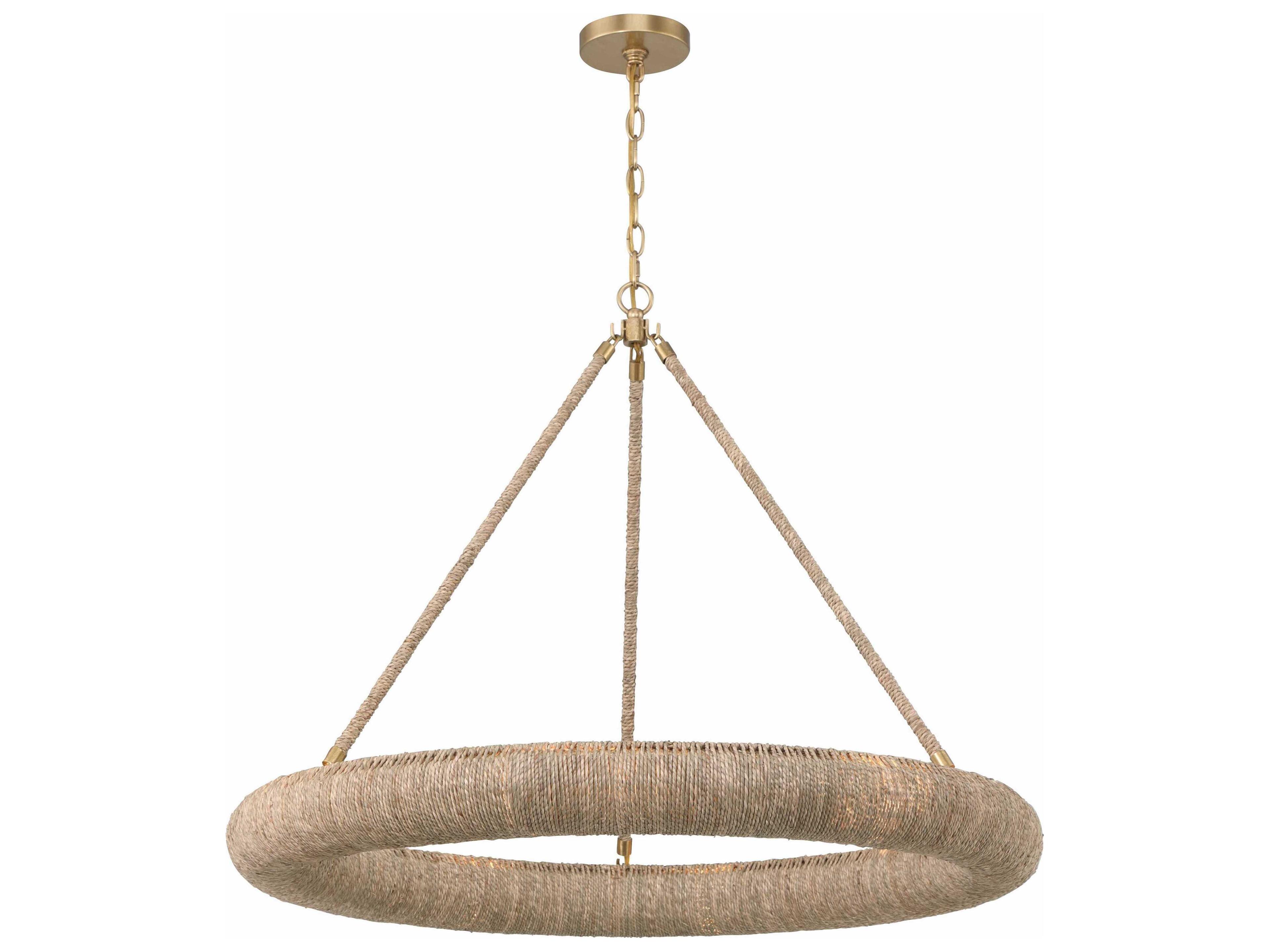Crystorama Oakley 8-Light Soft Gold Brown Pendant